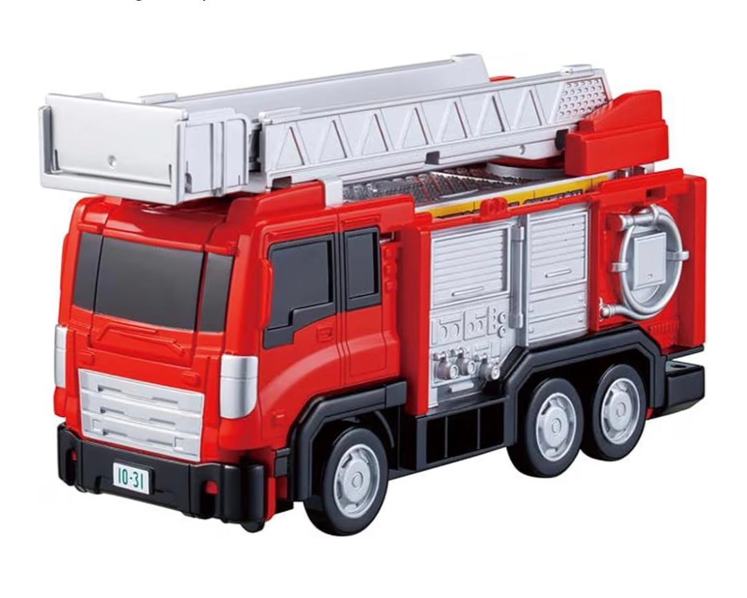 Tomica 變形消防車消防局套裝 TOMICA Vehicle Town Transforming Fire Truck 消防車軌道車庫（內附一輛消防車仔） 日版 TAKARA TOMY 香港現貨