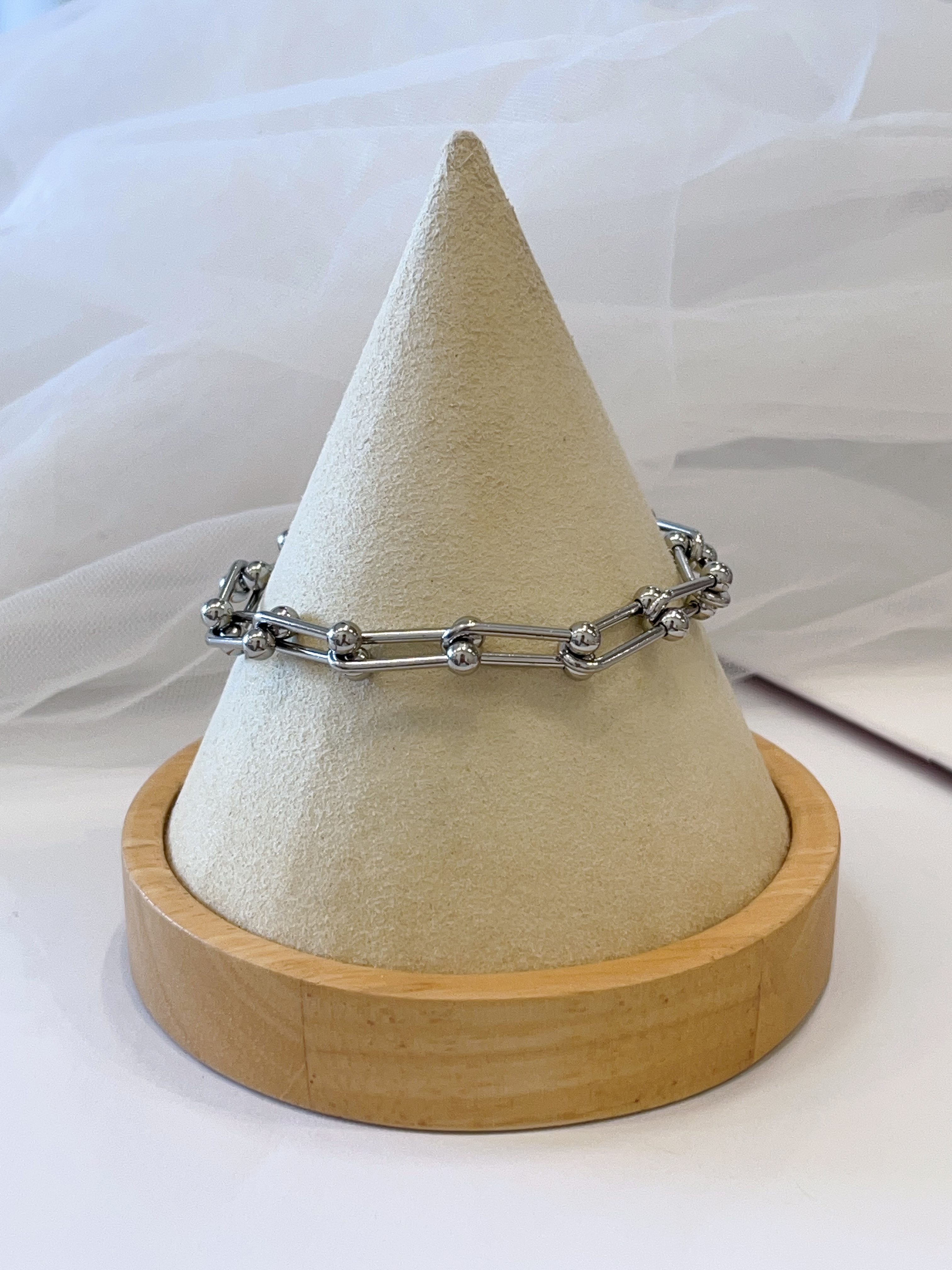 简约环绕款式钛钢手链