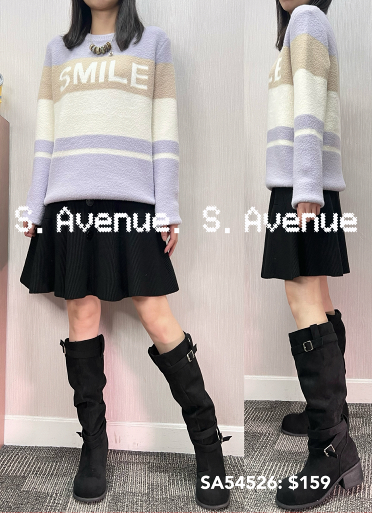 SA54526: 長袖彩間smile毛軟冷top