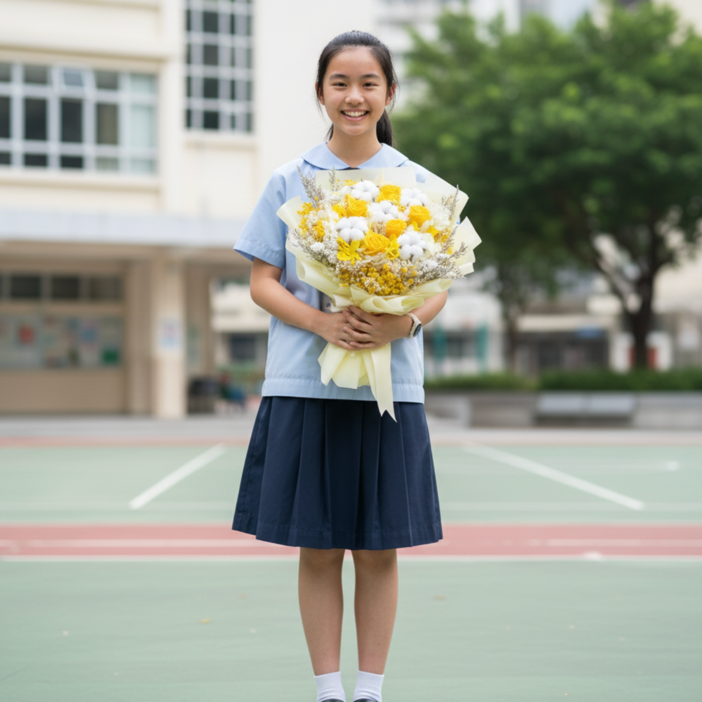 👉🏻乾👈🏻 棉子經典花束丨玫瑰棉花花束丨10 支主花丨黃色花束丨 經典(大花束)丨畢業花束丨榮休花束丨情人節花束丨中學畢業花束丨大學畢業花丨典禮花束丨event花束丨典禮花束