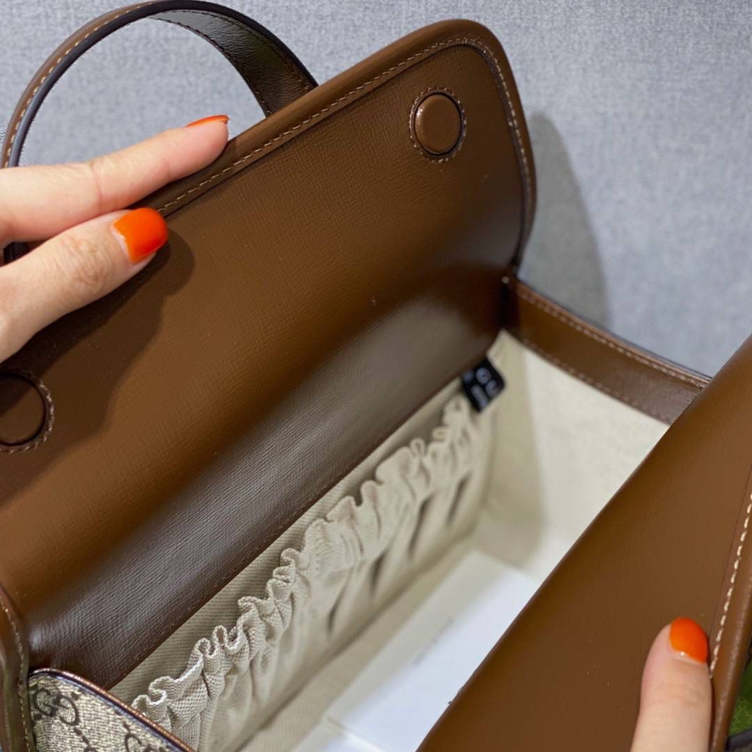 🔥大货实拍图 𝗚𝘂𝗰𝗰𝗶 𝟭𝟵𝟱𝟱 𝗛𝗼𝗿𝘀𝗲𝗯𝗶𝘁迷你手提 型号：645453 尺寸：23*16*12cm