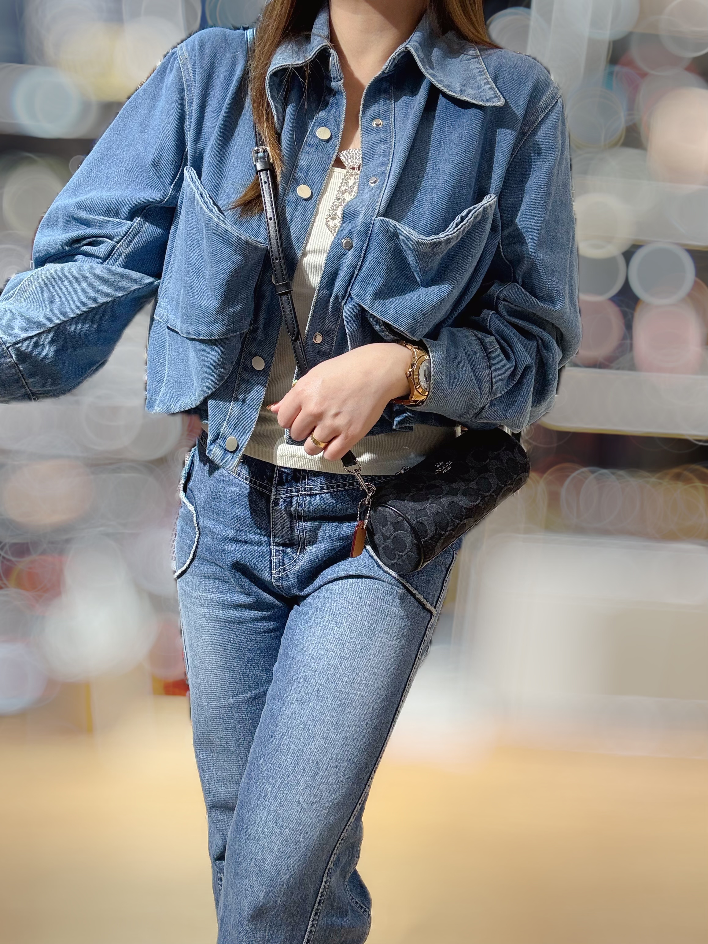 Coach Nolita barrel bag denim