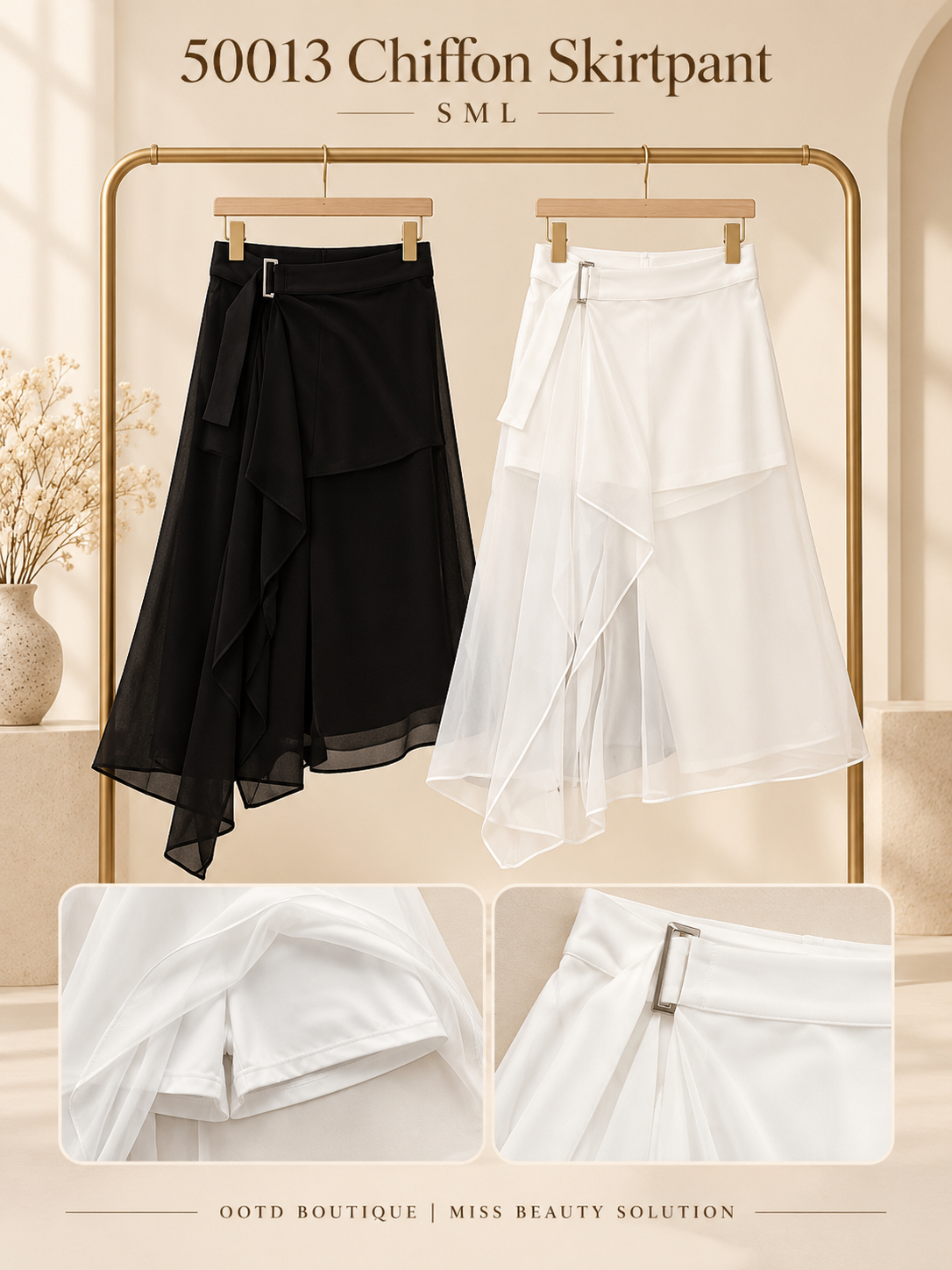 50013 PREMIUM CHIFFON PANTSKIRT 