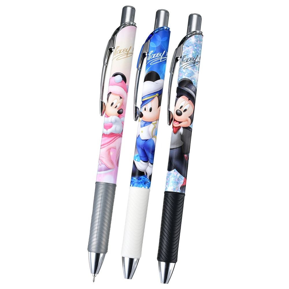 現貨｜【日本 Disney Store 限定】一套三枝 Mickey Mouse Minnie Mouse 日本製 Pentel EnerGel 0.5mm 黑色 啫喱筆 070684