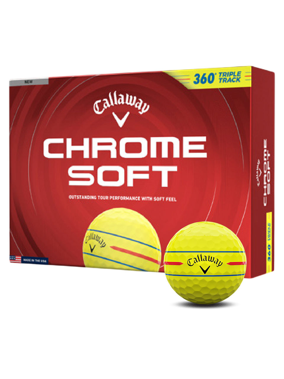 CALLAWAY CHROME SOFT TRIPLE TRACK 360 l四層球- 黃色
