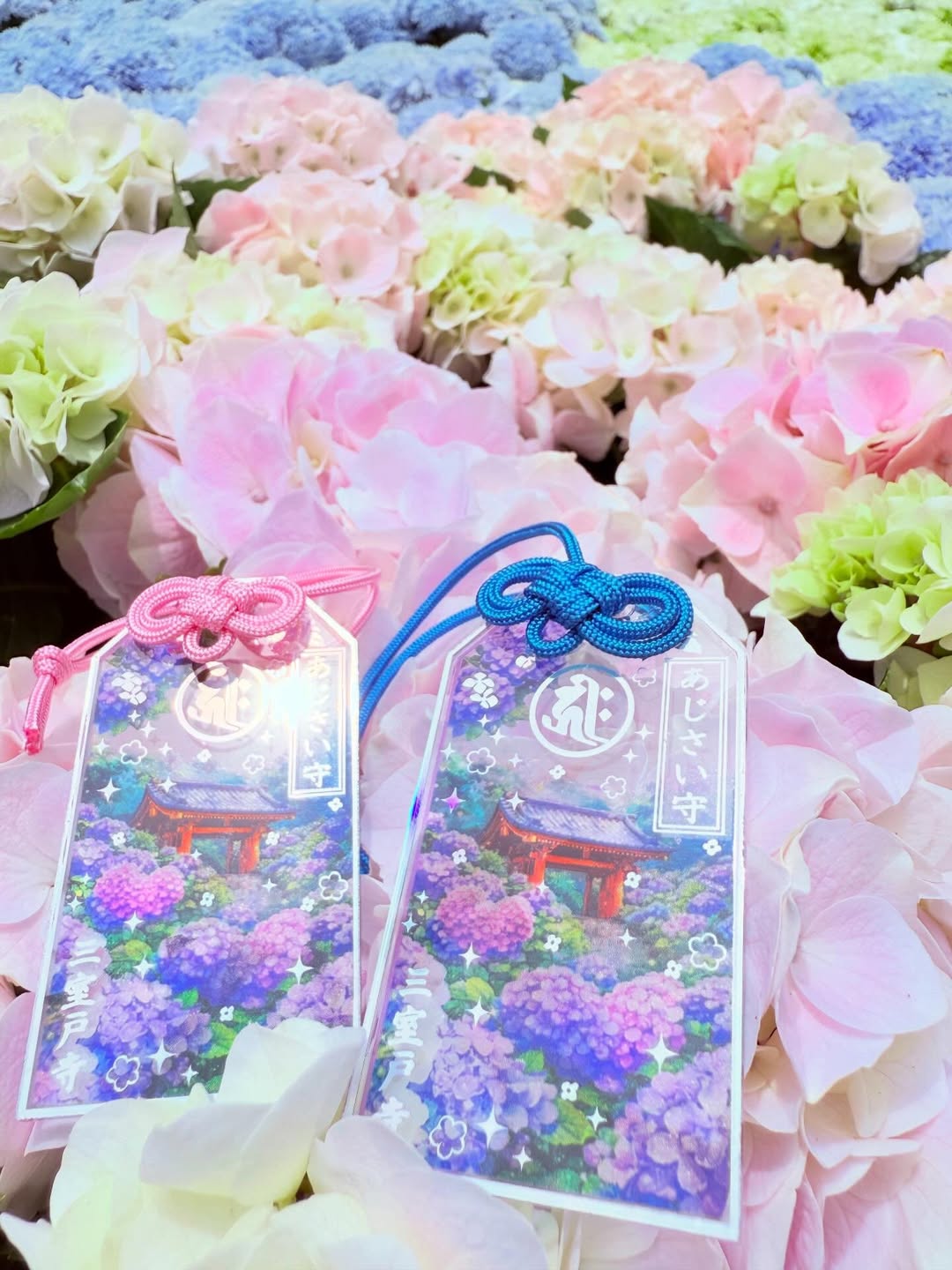 《Pre-Order》亞克力繡球花御守 アクリルあじさい御守り｜三室戶寺