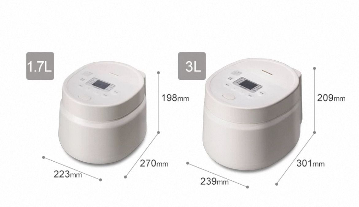 IRIS OHYAMA 小型低糖電飯煲 1.7l /3L 香港三腳插頭 (預購產品)