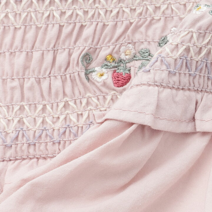 🇯🇵預訂 日本直送🇯🇵 Petit Main 三色草莓刺繡緞帶褶皺包屁裙