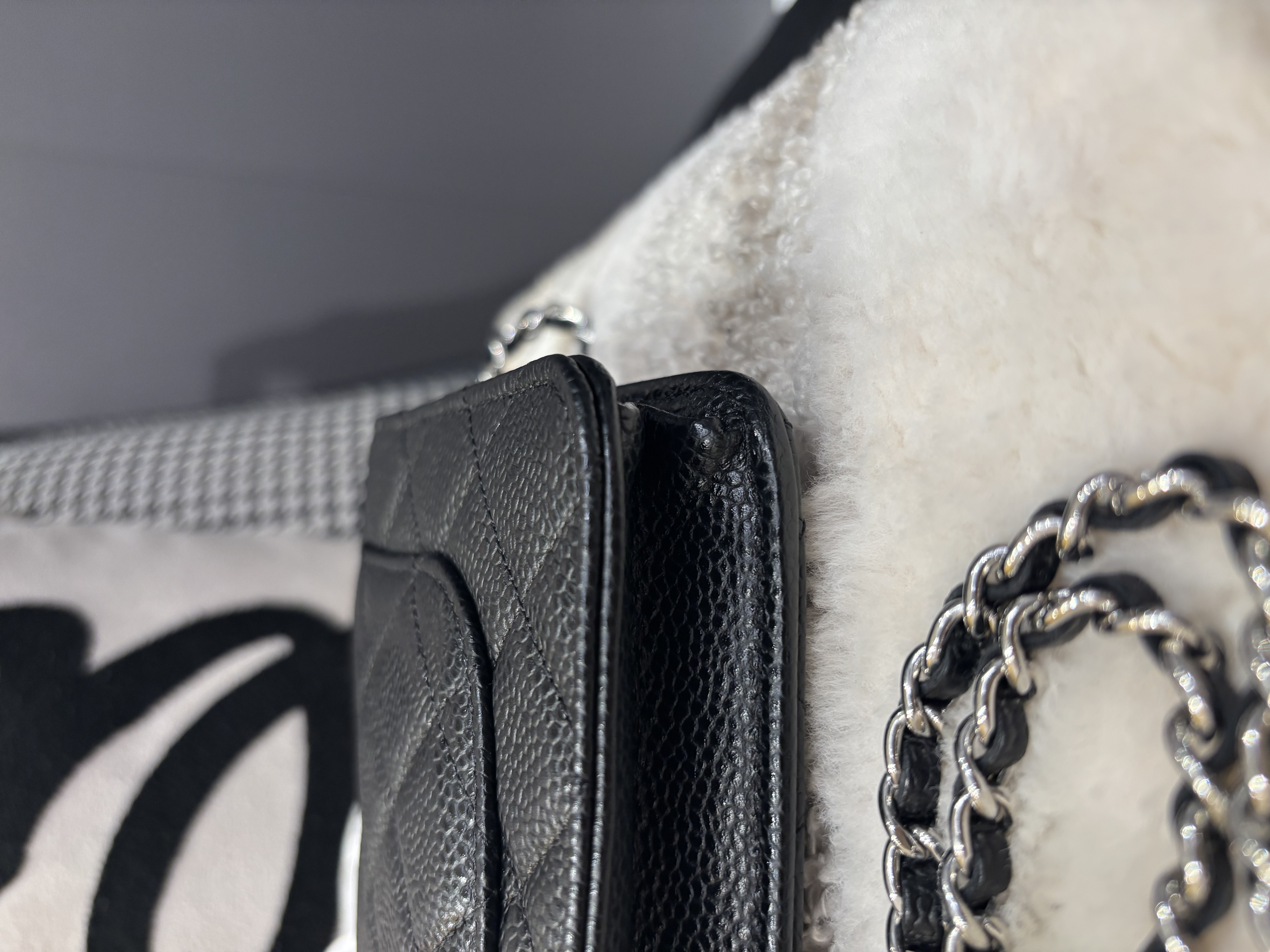 Chanel wallet on chain 黑色荔枝牛皮銀扣 WOC 100%Authentic, 全新 100%NEW  ✅晶片✅dust bag ✅box 