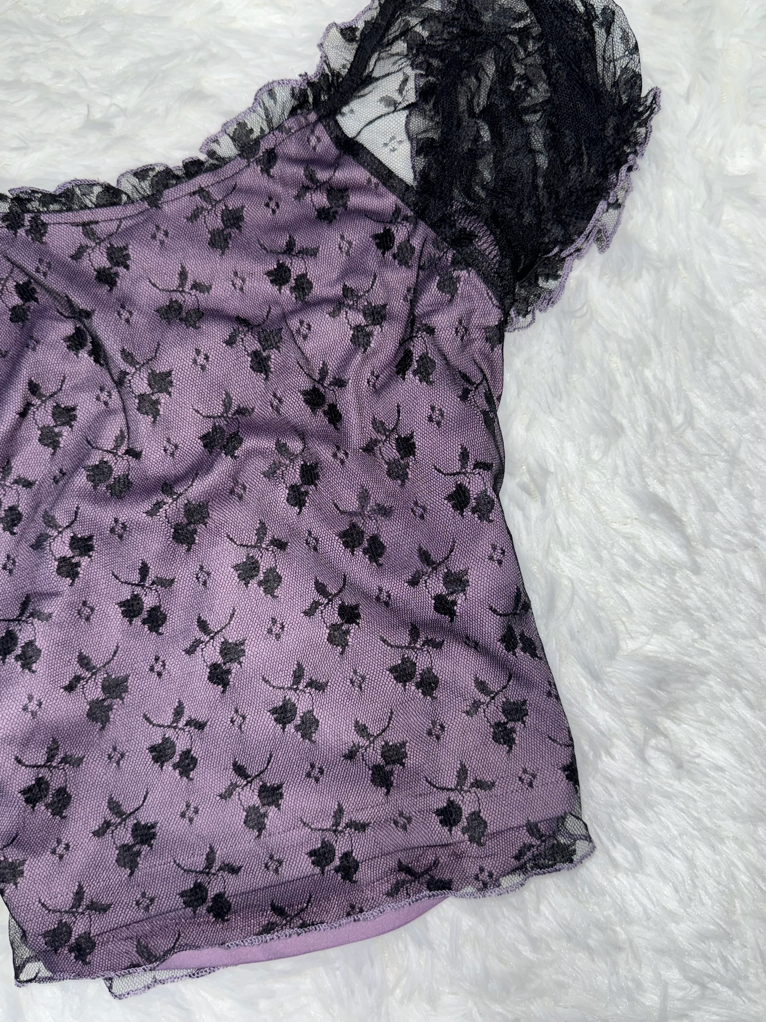 Violet Milkmaid Lace Ribbon Top 