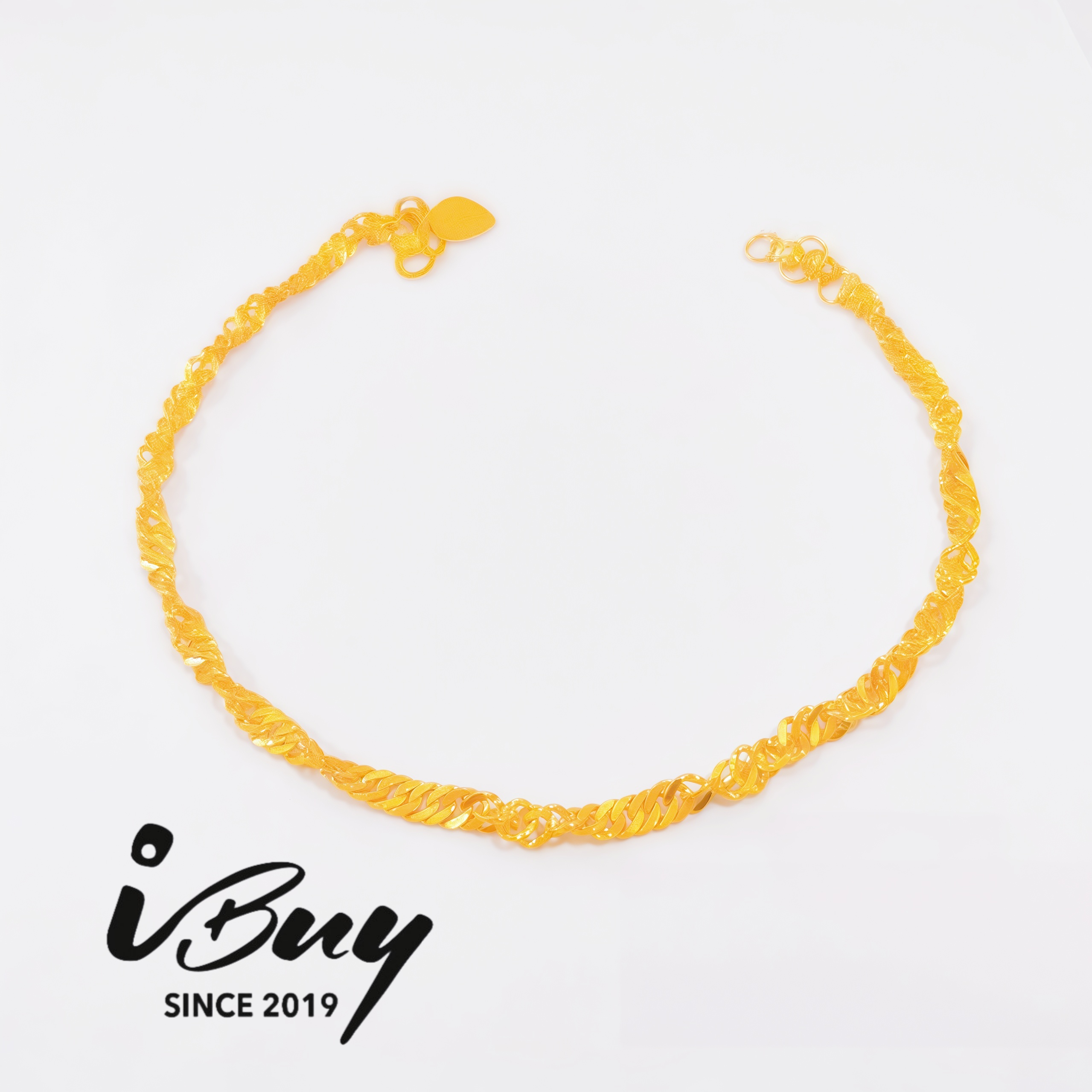 916 GOLD DISCO CHAIN BRACELET 916 金 水波手链
