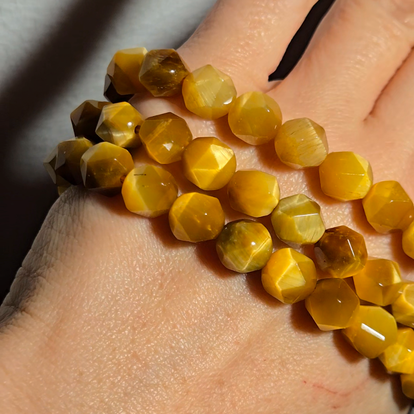 Faceted golden tiger eye bracelets - JW103