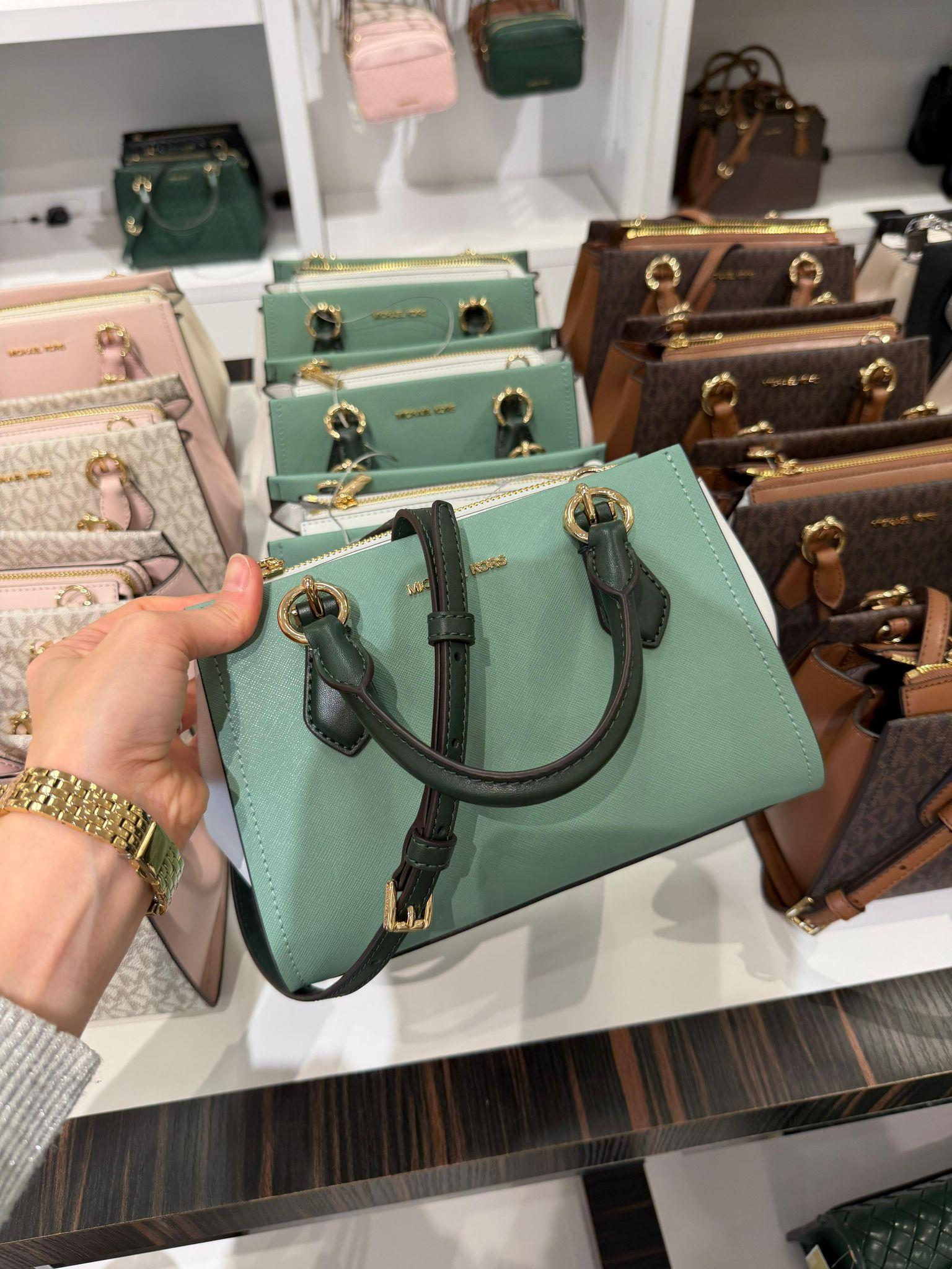 香港現貨-Michael Kors Outlet Marilyn Saffiano Leather Messenger Bag Green Multi