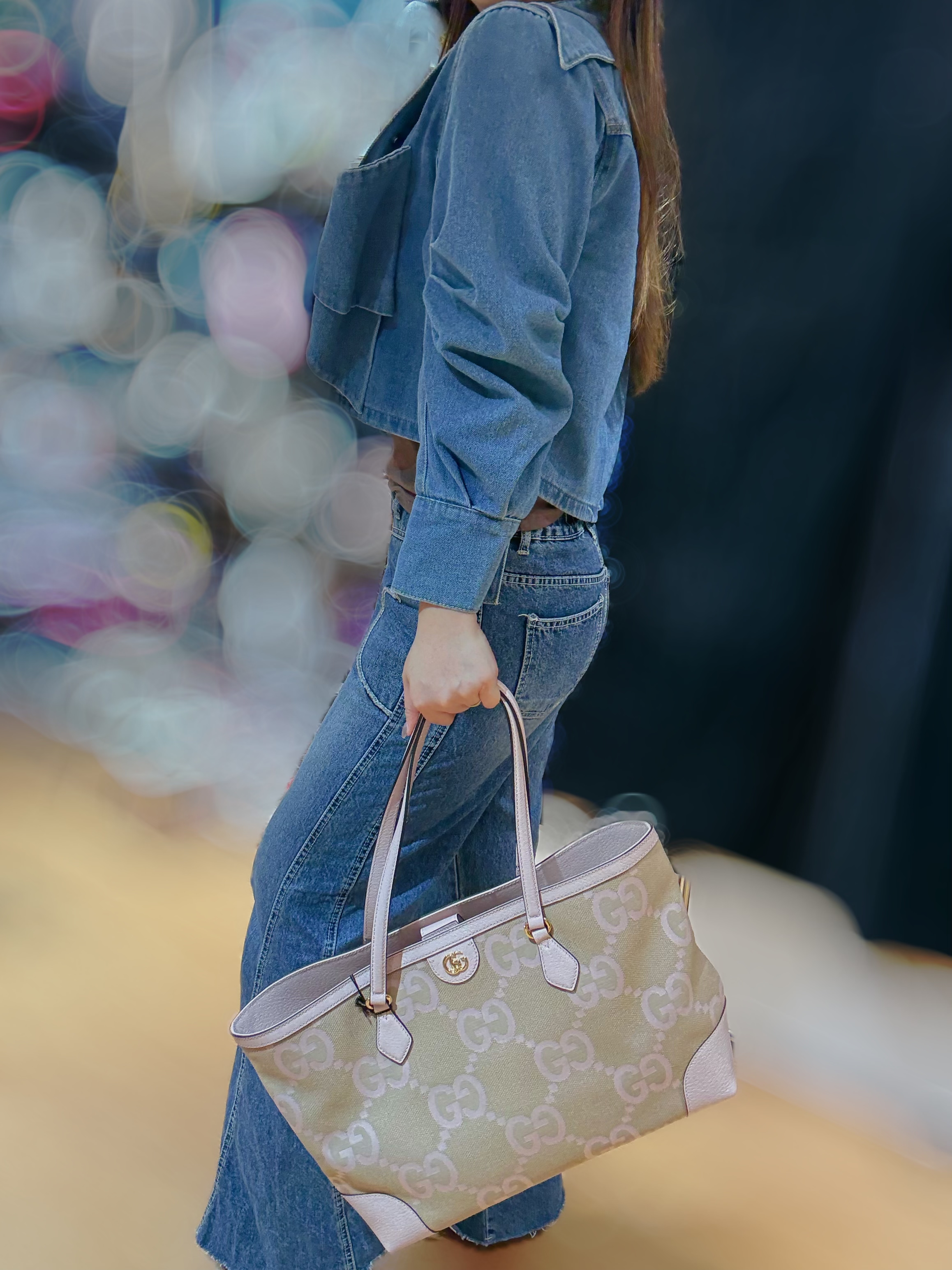 Gucci Ophidia jumbo GG tote pink