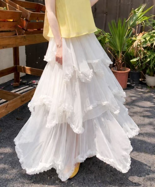 lace薄紗蛋糕長裙【JS006】