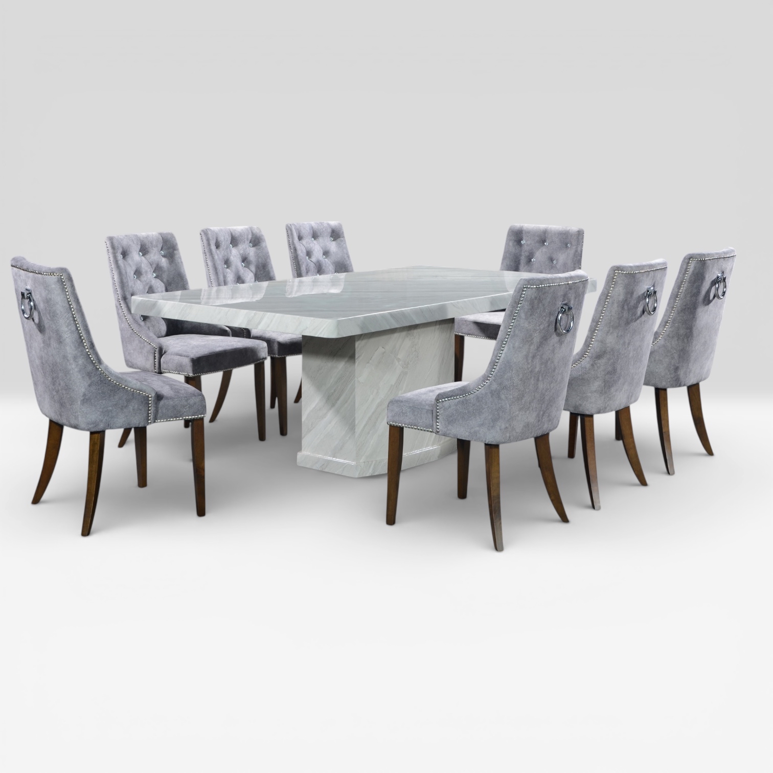 Majesta Grey Dining Set | 皇雅灰岩板餐桌椅组合