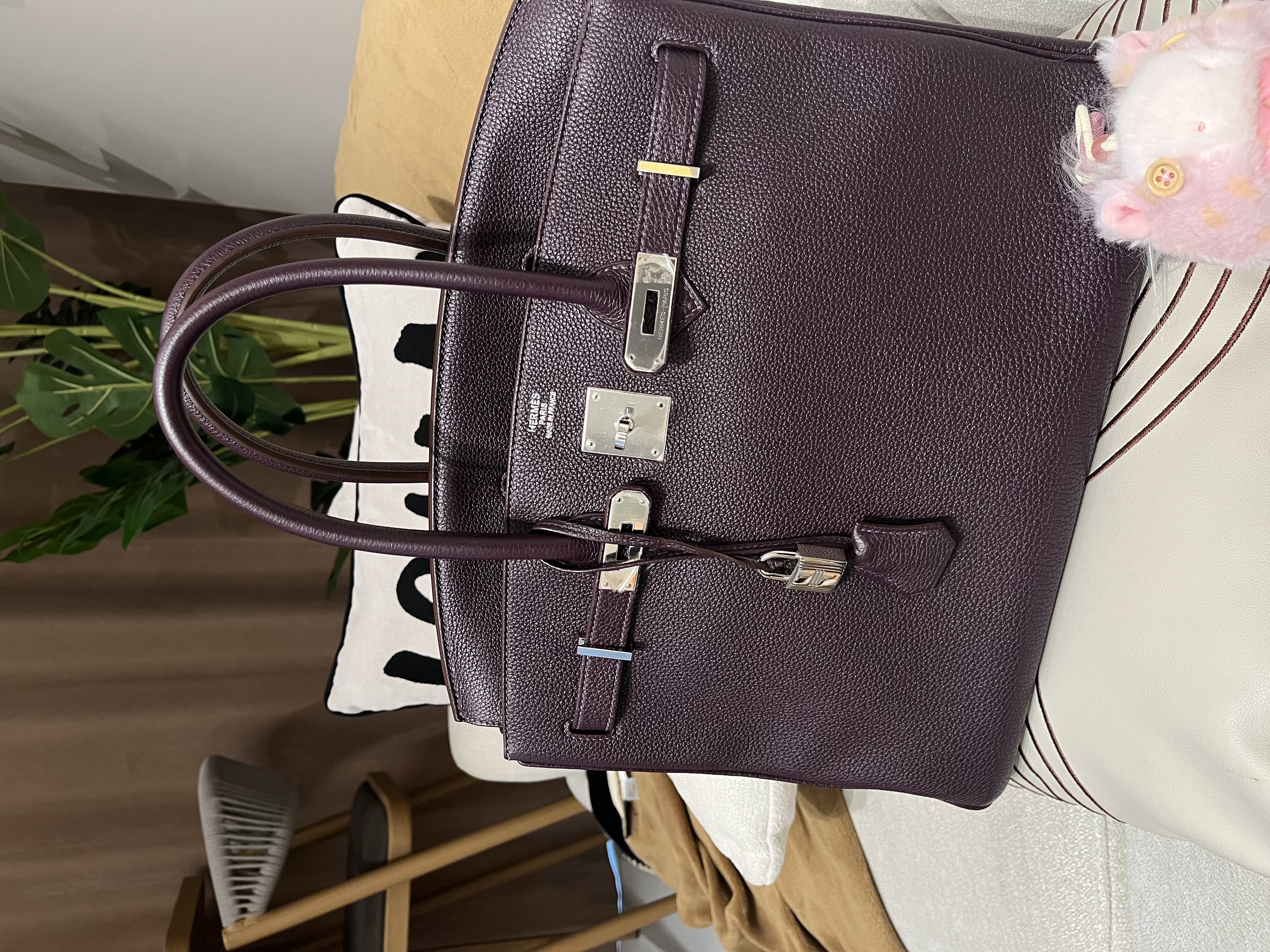 Hermes Birkin 35 Stamp [Q] 葡萄紫色Raisin Togo Calfskin 100%Authentic, 95%New ✅Key Lock✅Dust bag✅Box