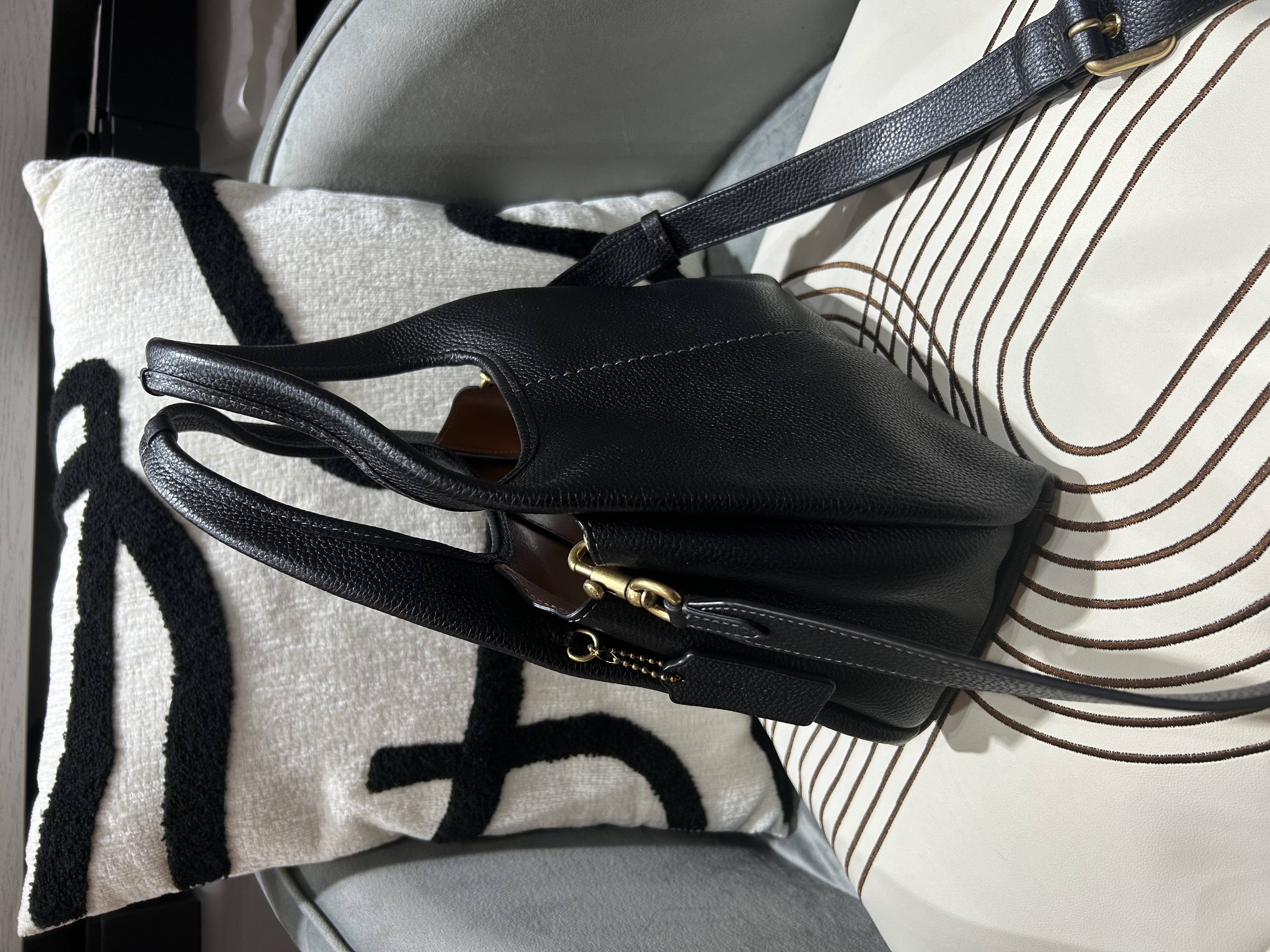 Coach Lana 2way Bag Black Calfskin