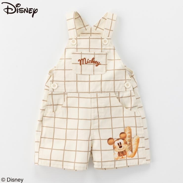 🇯🇵限量預訂 日本直送🇯🇵兩色米奇麵包印花格紋吊帶連身褲