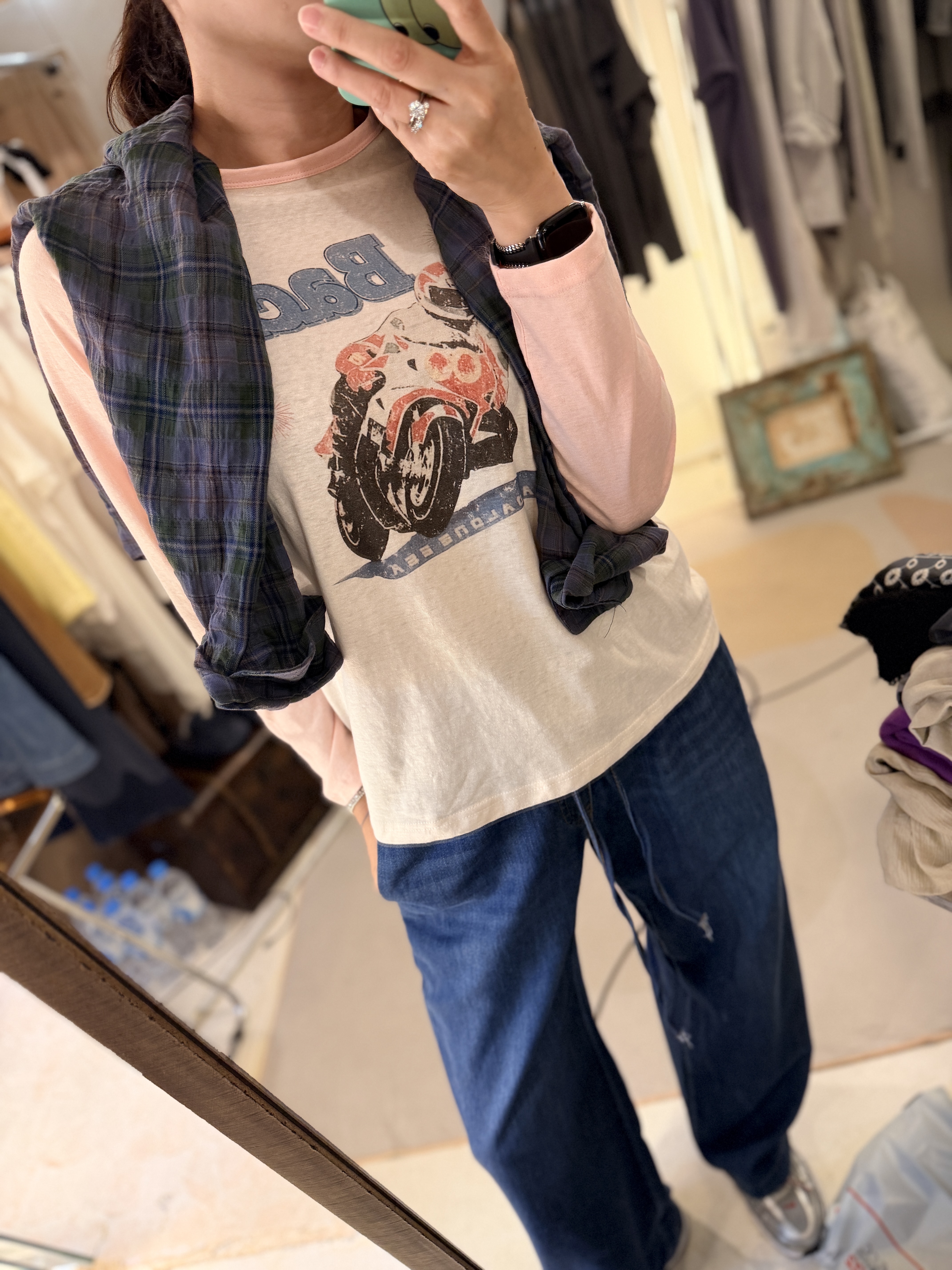 Motorcycle printed vintage tee