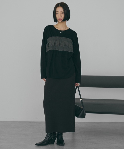 裹胸前設計感後綁帶上衣