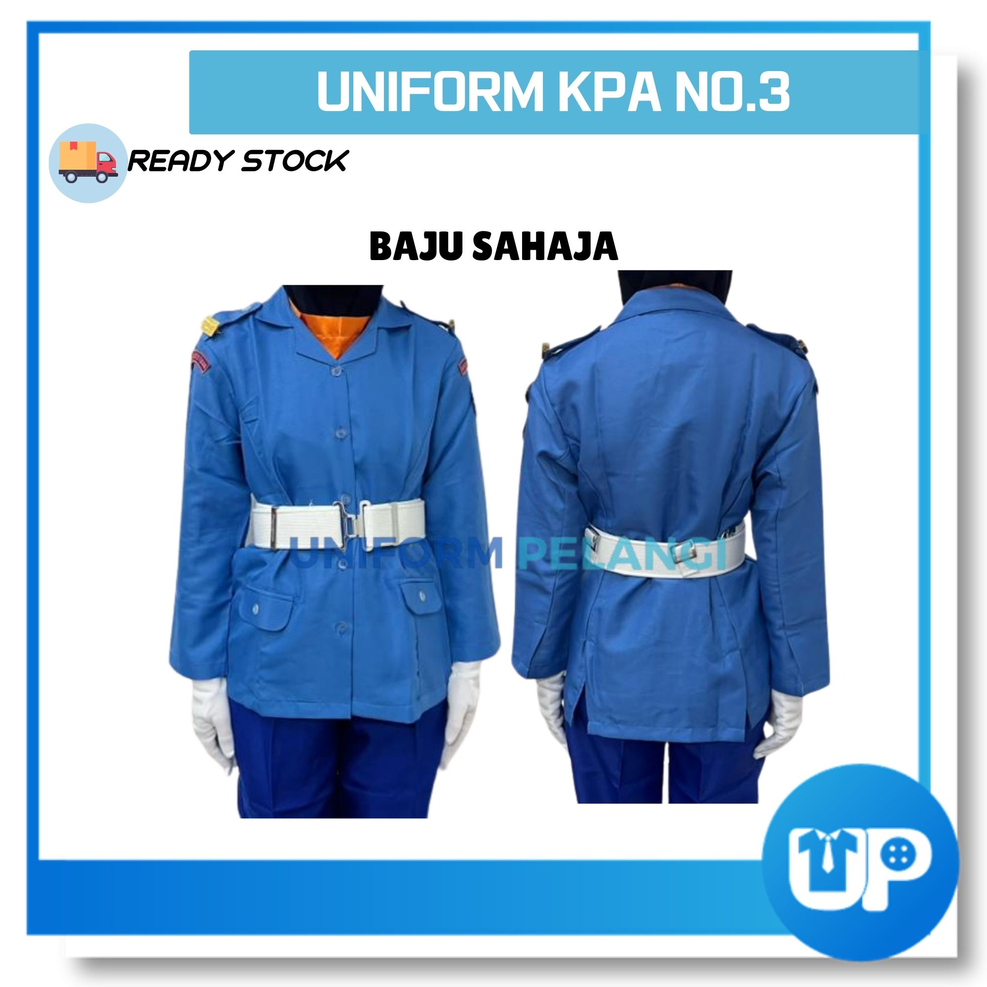 Uniform KPA Kaspa Biru Kemeja Lengan Panjang Long Sleeve Sekolah Kokurikulum K.P.A NO.3 JP05