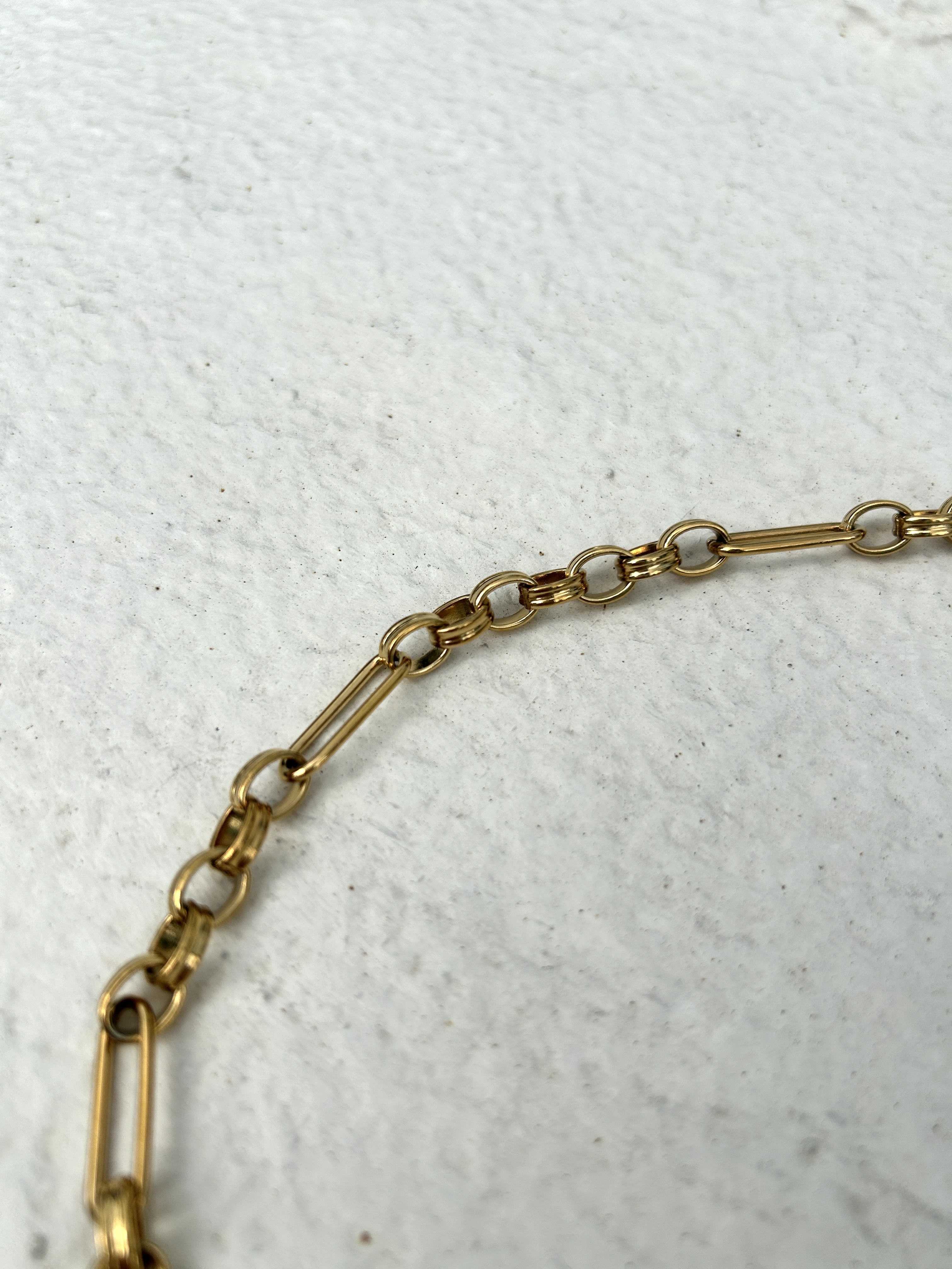 Gold link & loop stainless necklace