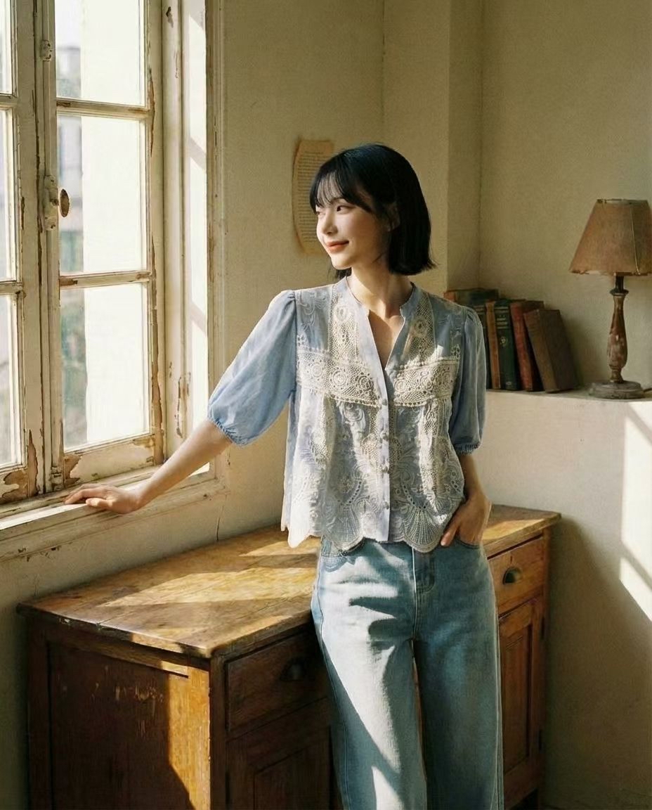 Vintage 通花上衣