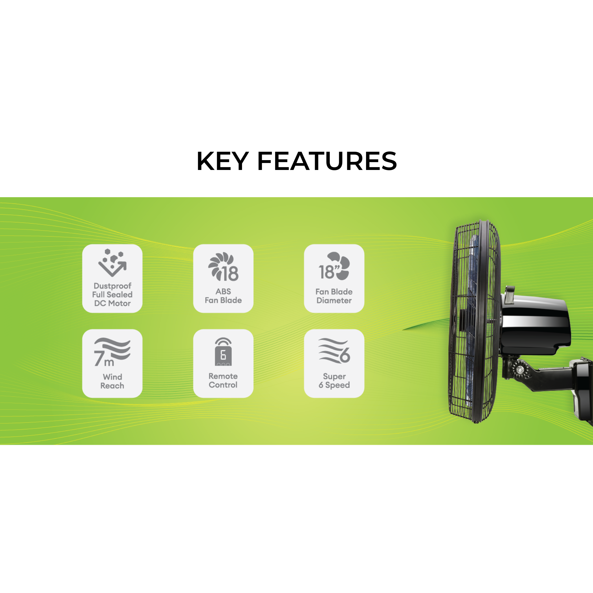 Alpha 18" Arena DC Motor Wall Fan 18 Blades (ARENA)