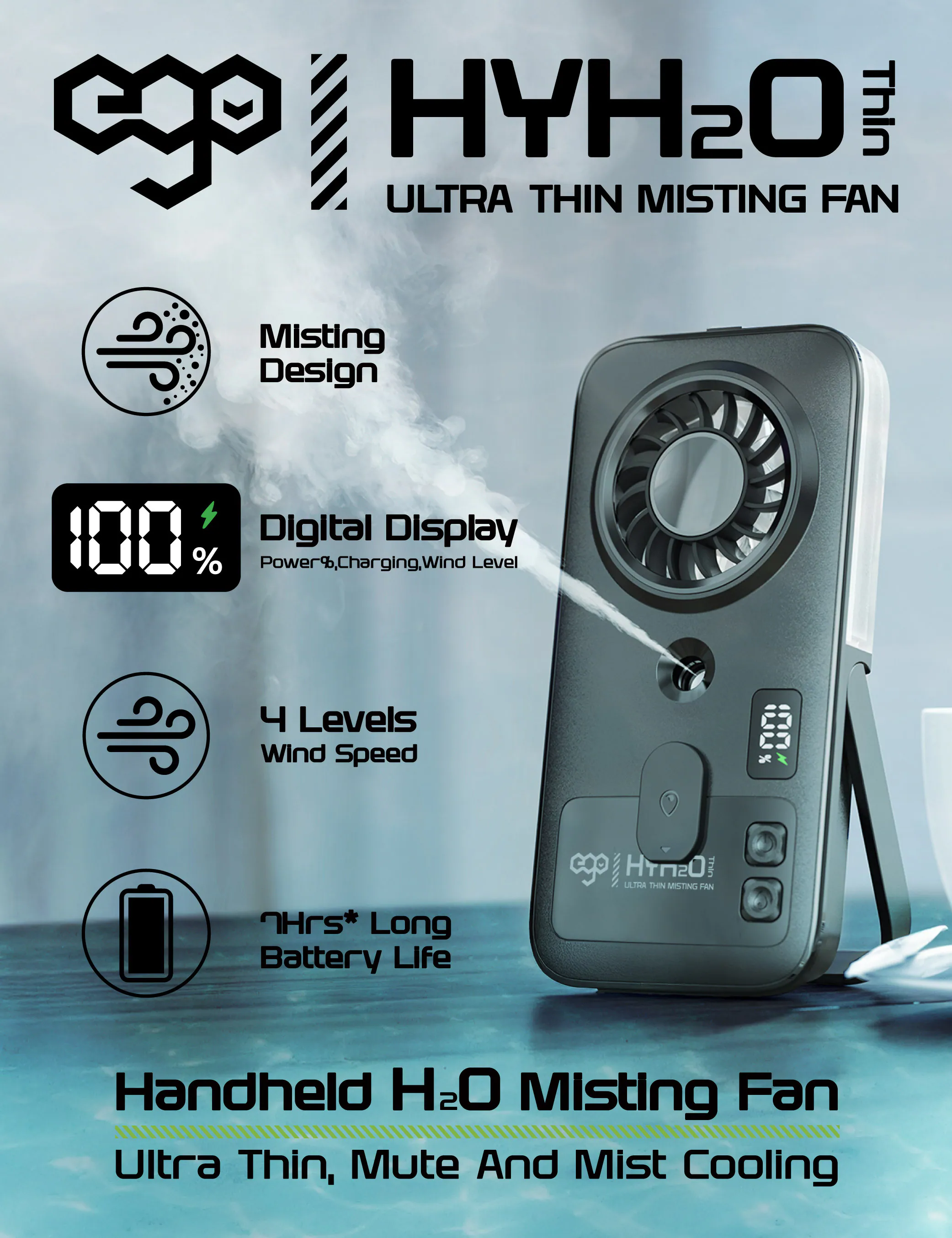 香港行貨 ego HyH2O Thin 噴霧水冷風扇 p1