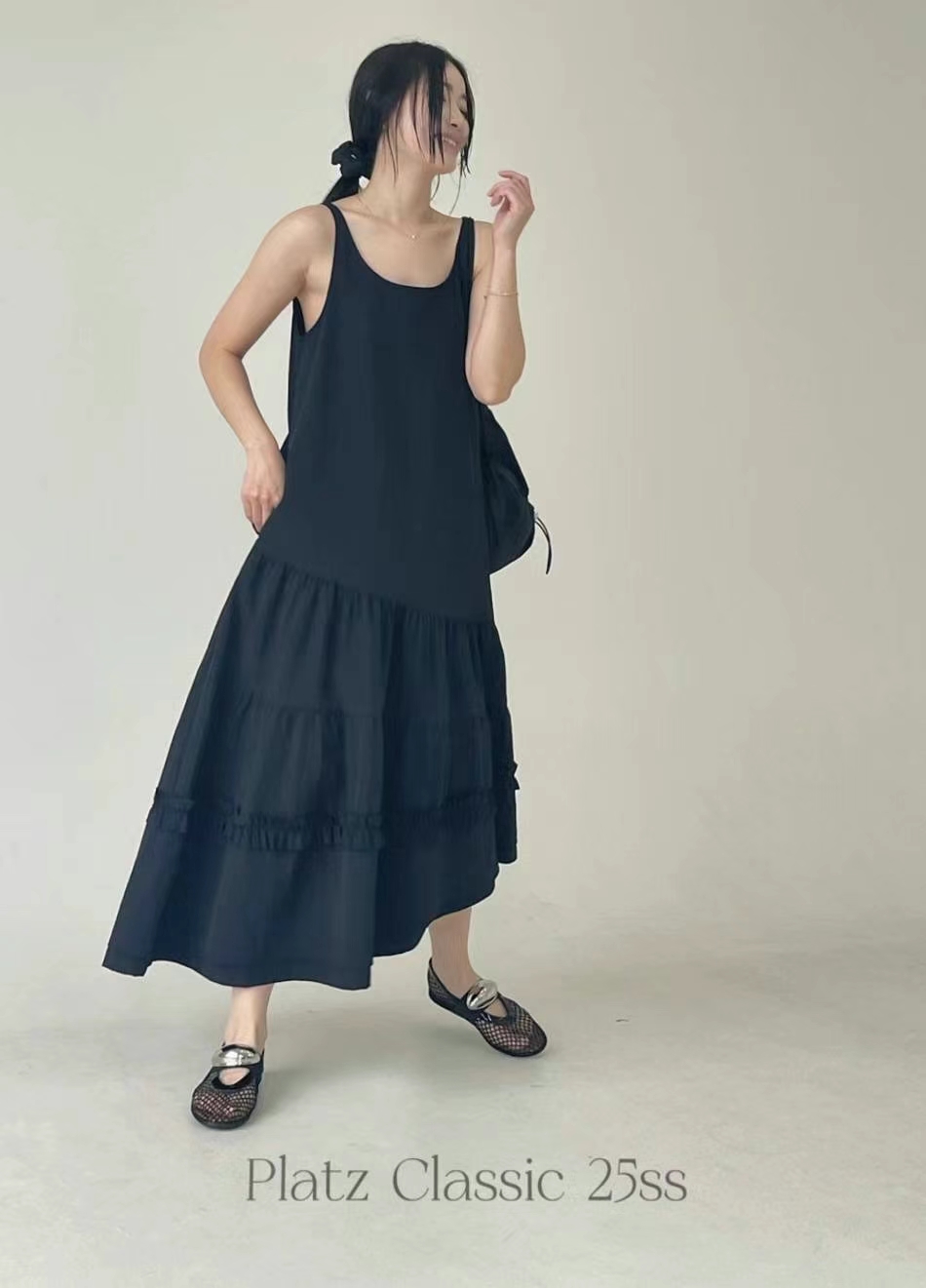 Sleeveless Tiered Maxi Dress ‖ 层次感拼接无袖长洋连身裙 KR02155725