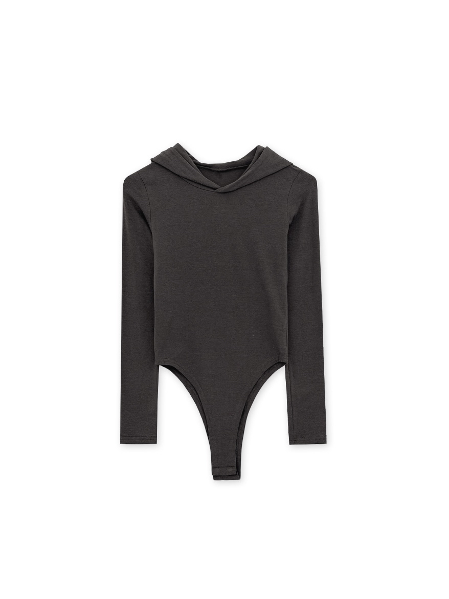 Solid Fitted Hooded Bodysuit