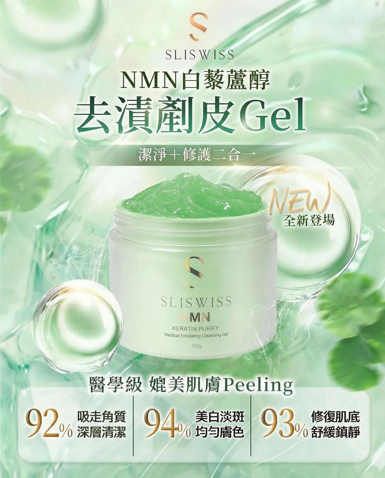 現貨 - Sliswiss 白藜蘆醇剷皮拋光擦子膠300g