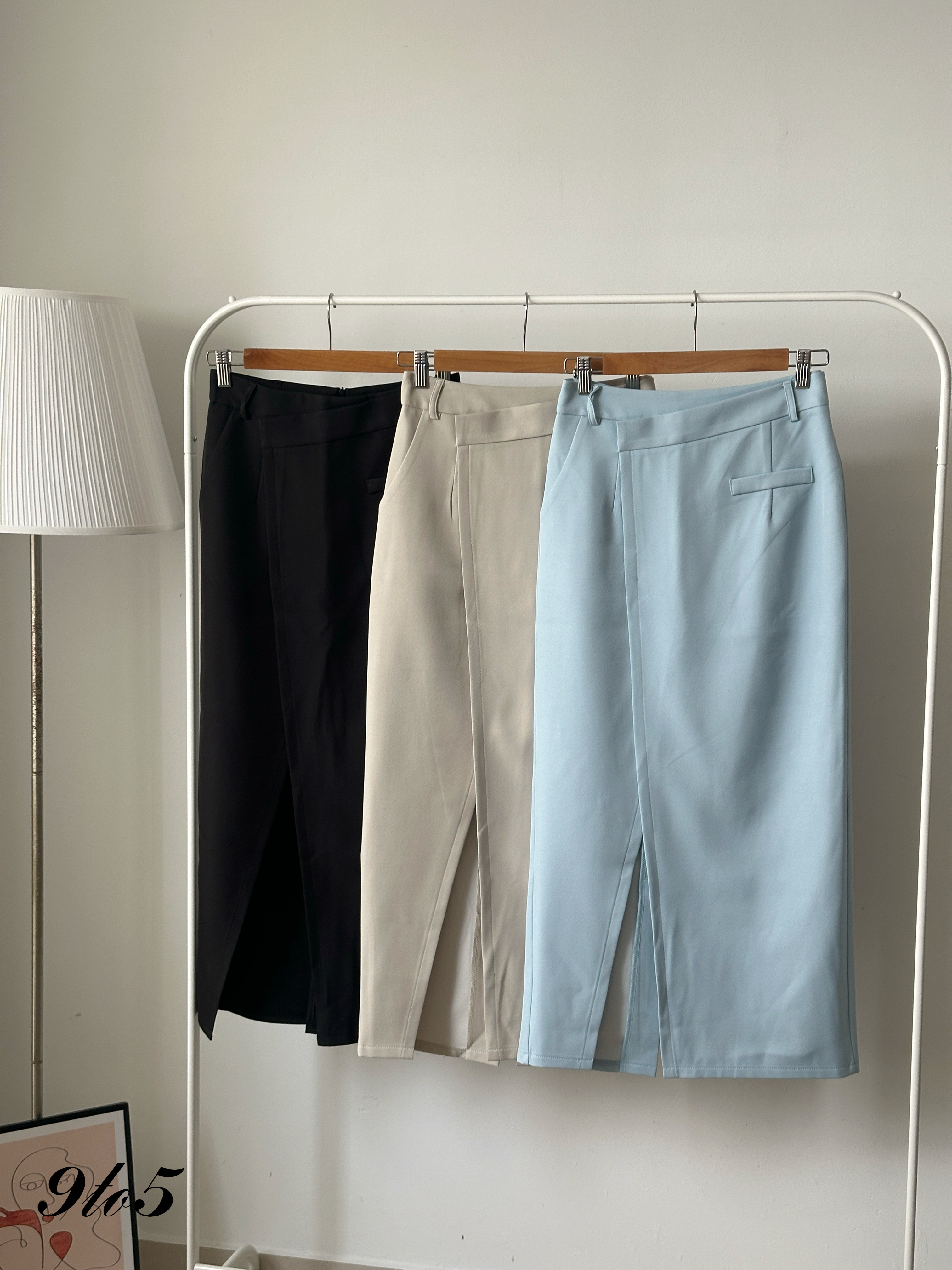 S1906 Irregular Splited Pencil Skirt - 3 Colors 