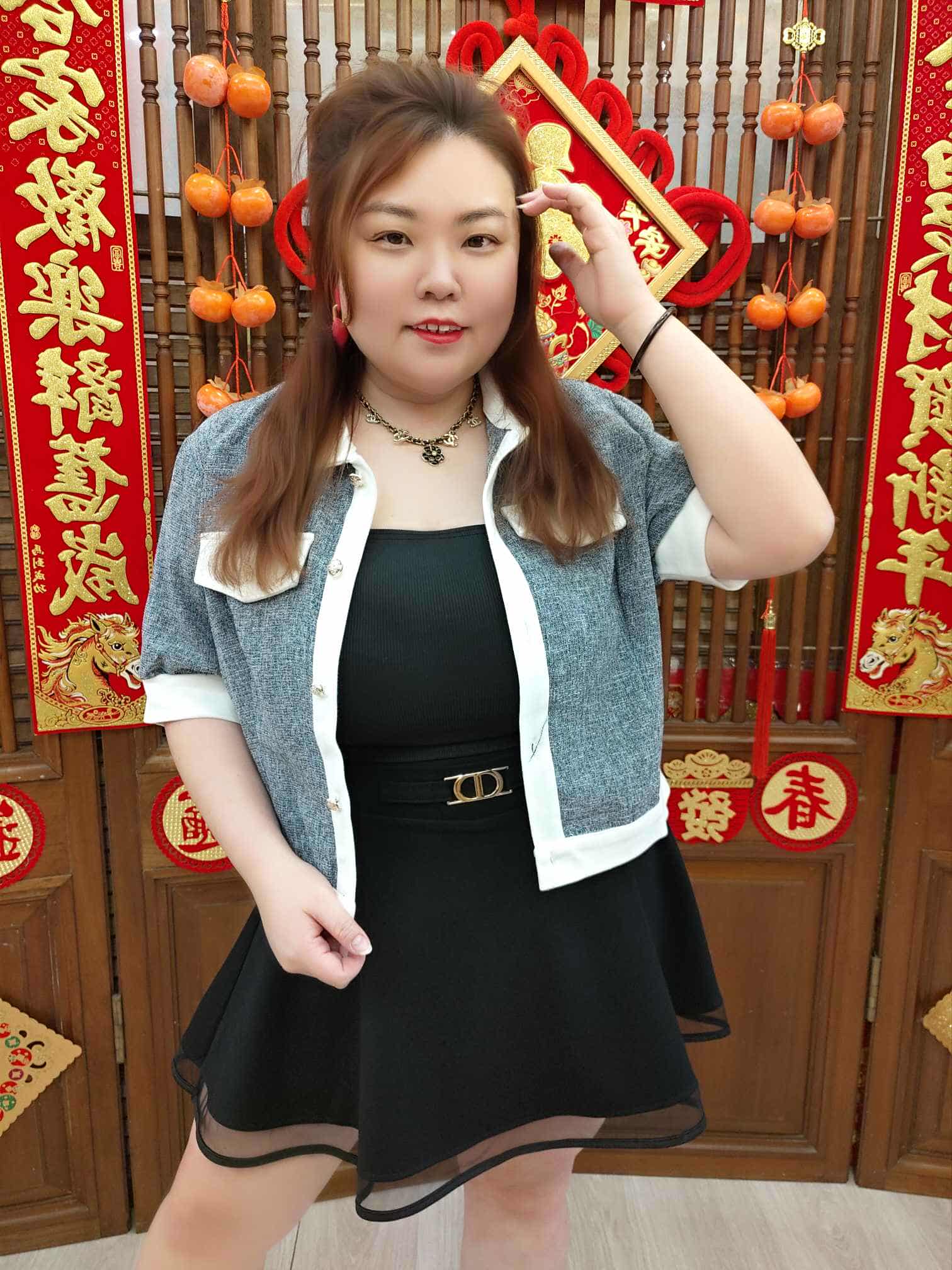 MFA01 TW#3866 小香风气质纽扣短袖上衣