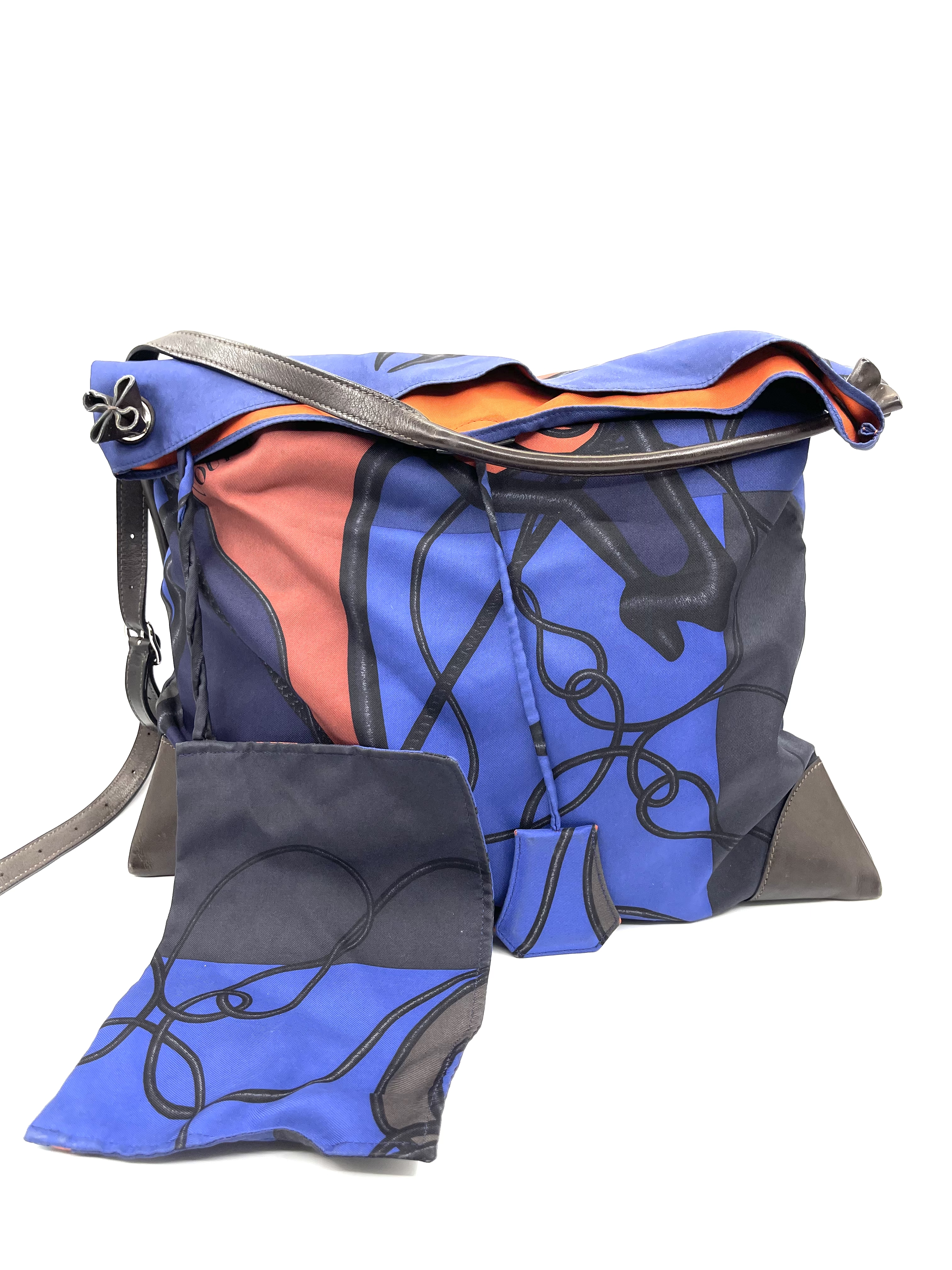 Pre-owned Hermes silky city bag in blue and orange / Product code: 2492504