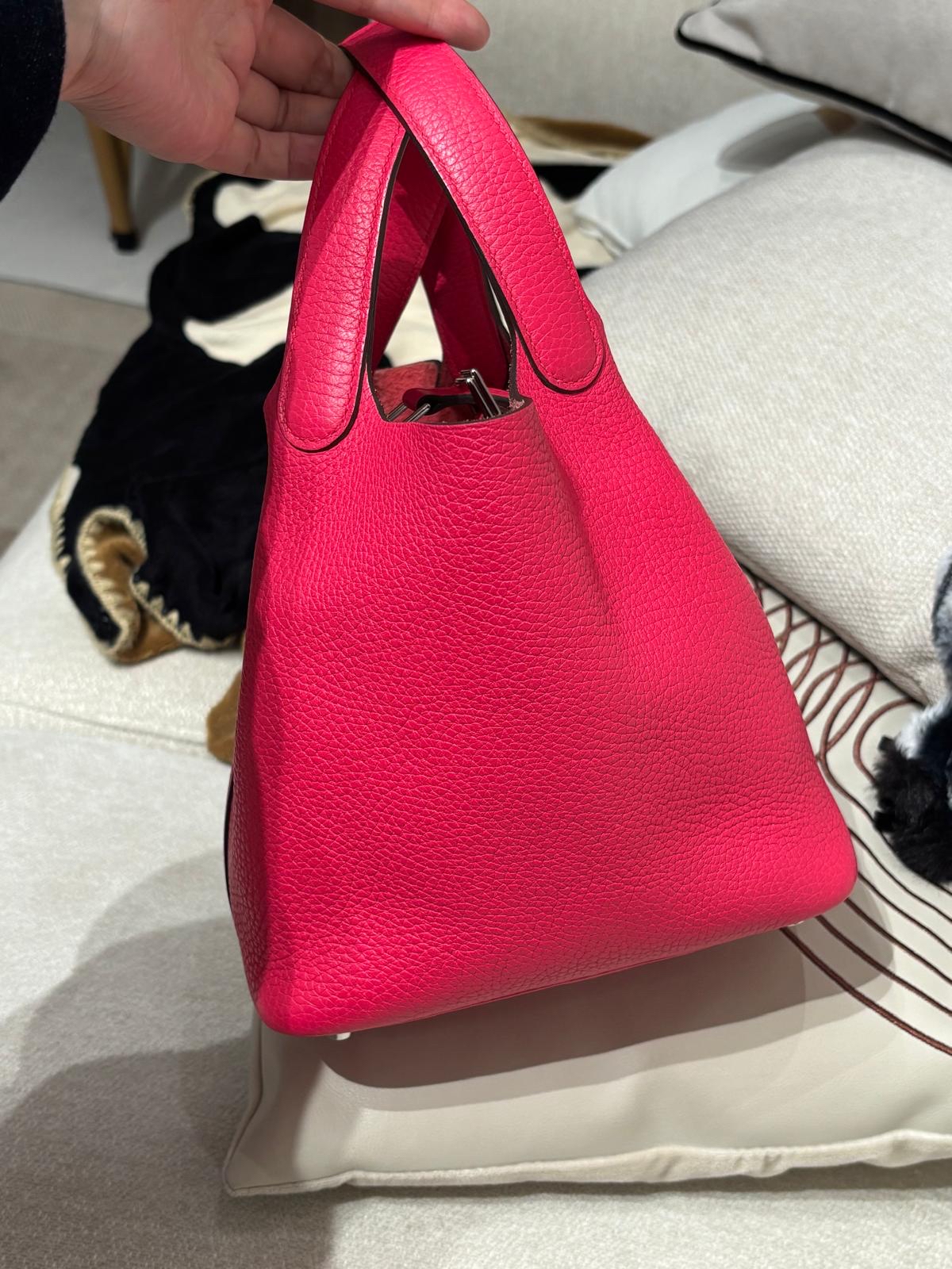 Hermes Picotin 18,Stamp D 極致粉色銀扣Rose Extreme 100%Authentic,95%new ✅key lock✅dust bag