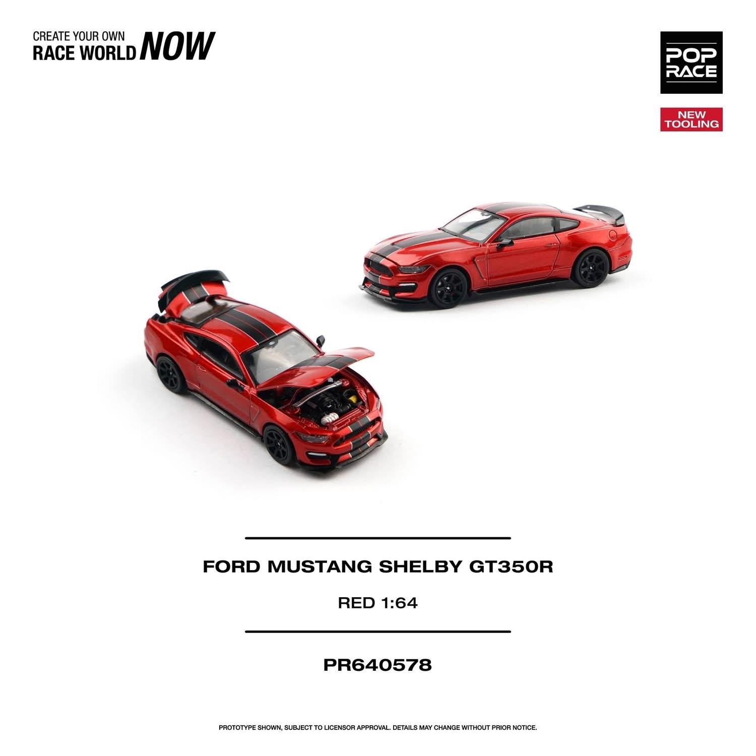 （預訂 Pre Order) Poprace (PR640578) FORD MUSTANG SHELBY GT350R RACE RED