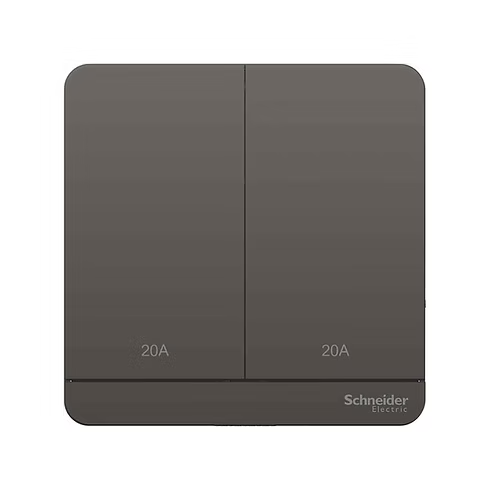 施耐德 AvatarOn 石墨灰 20A孖位 燈曲