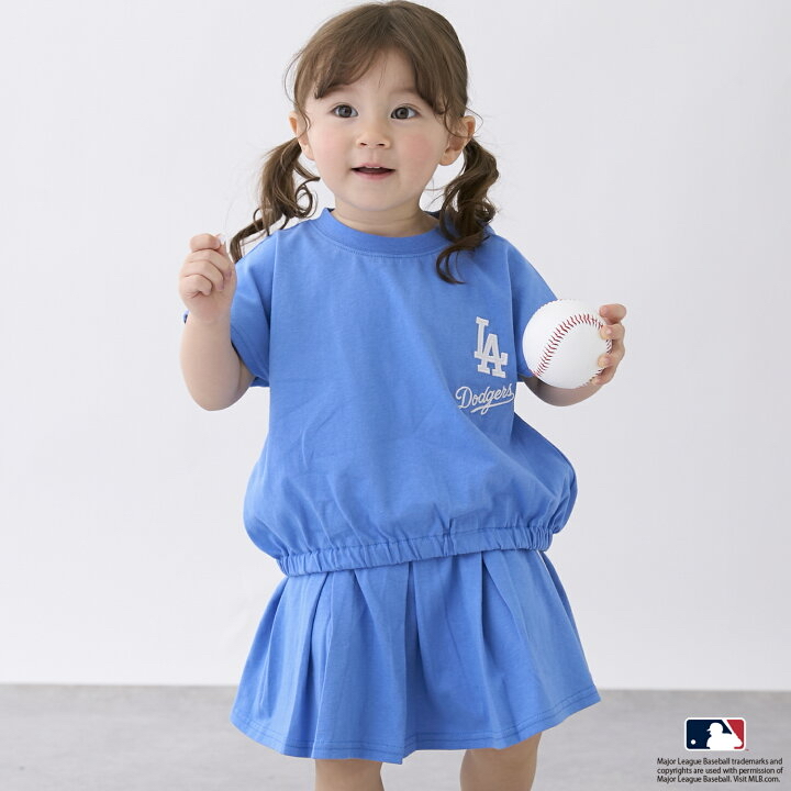 🇯🇵預訂 日本直送🇯🇵Petit Main x MLB系列三色球隊標誌上衣百摺裙上下套裝