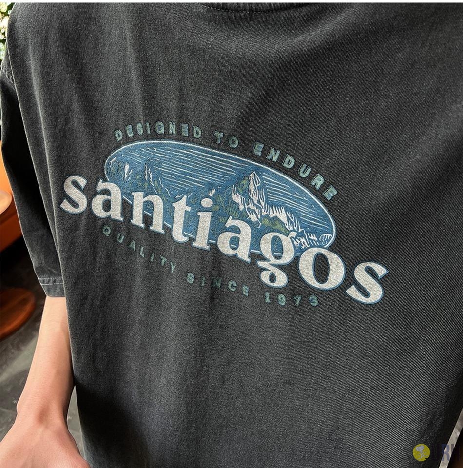 【100%保證韓國直送】Santiago 復古顏料染山地圖案寬鬆短袖 Tee 👕 [3 color] RG115969
