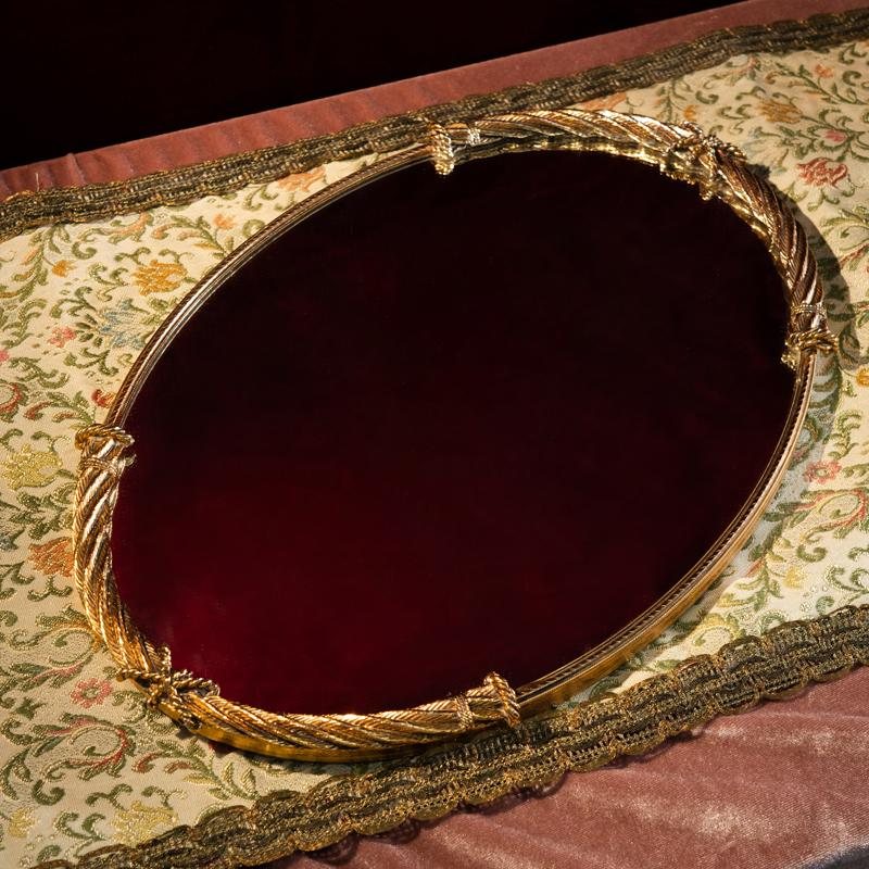 C.a. 1960s Refined Robe Design Vintage Vanity Mirror Tray from Canada (MT1573)