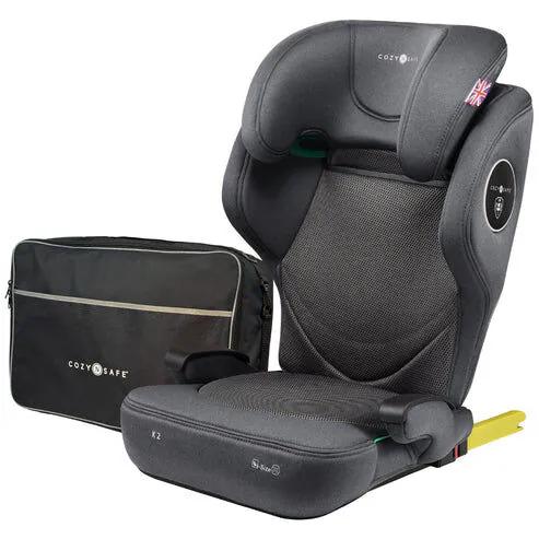 Cozy N Safe K2 i-Size 兒童高背增高汽車安全座椅 (100-150cm) 附旅行收納袋 4歲至12歲 灰色