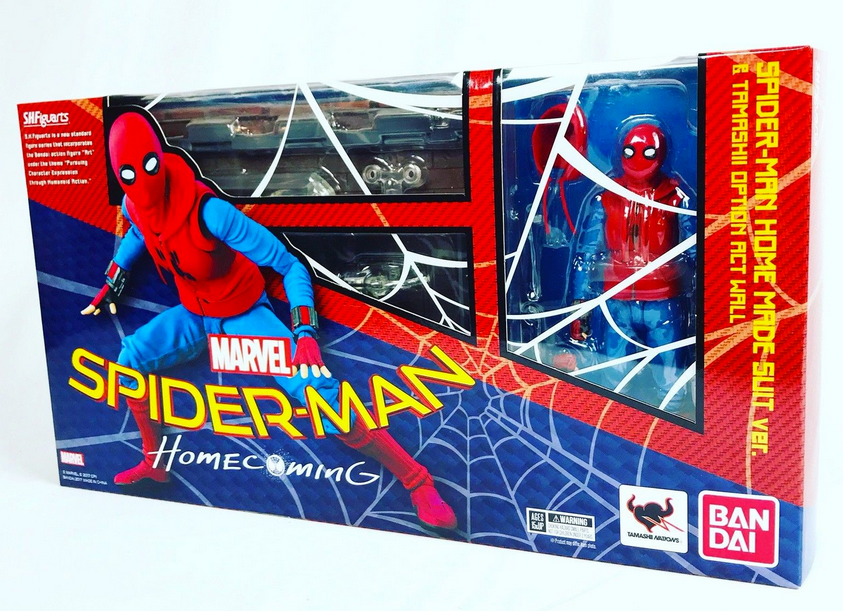Marvel Bandai SH Figuarts Homecoming Spider-Man Home Made Suit w/ Wall Action Figure
