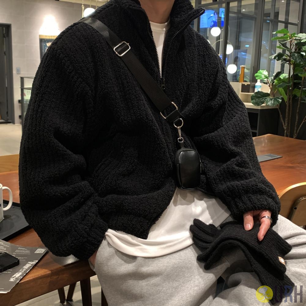 【100%保證韓國直送】Bouclé 刷毛 2-Way Overfit 夾棉拉鍊外套 [4 color] RL113901