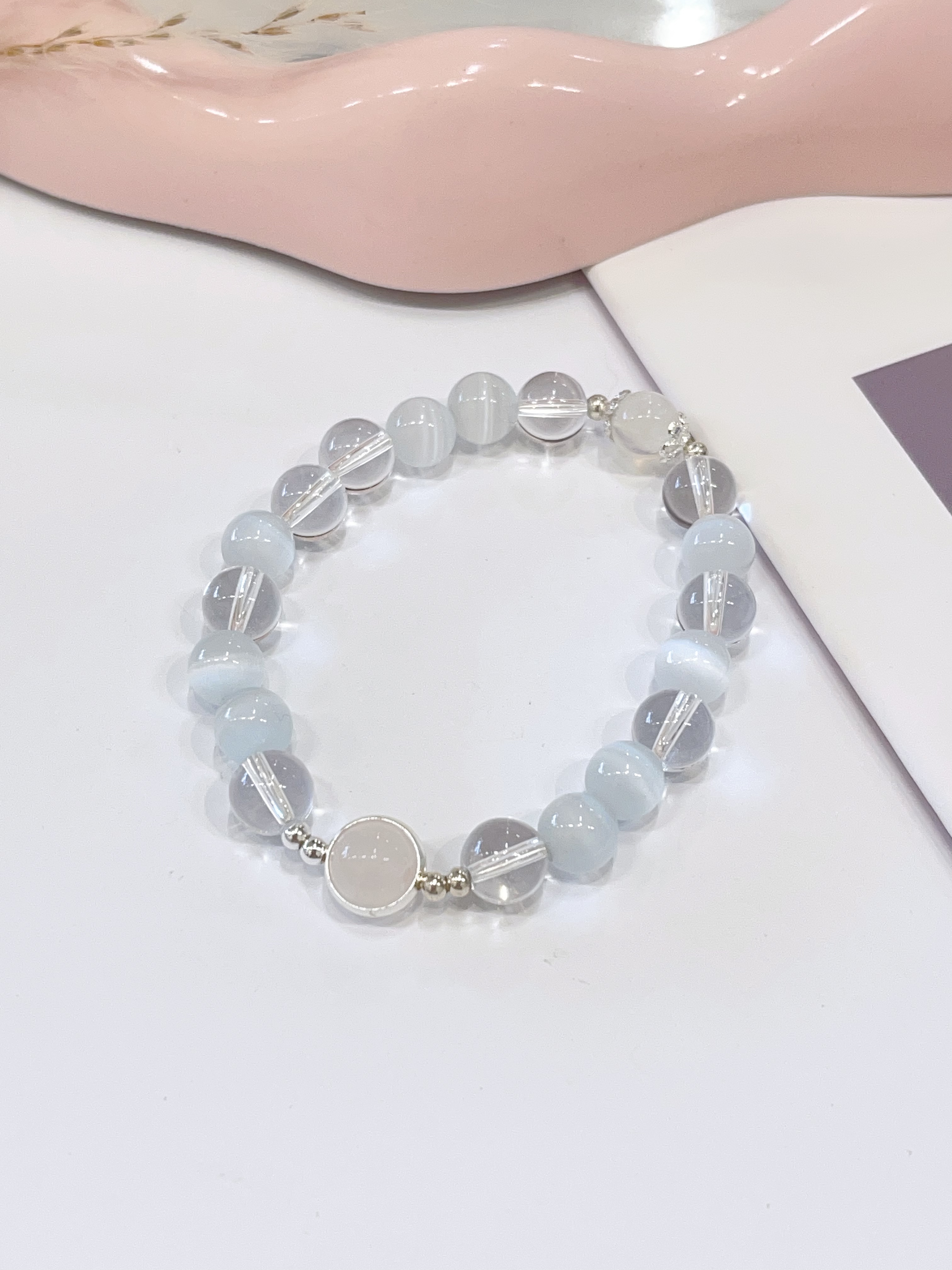 🌸✨ 猫眼石 × 粉水晶 × 白水晶手串 Cat’s Eye Stone, Rose Quartz & Clear Quartz | 8mm