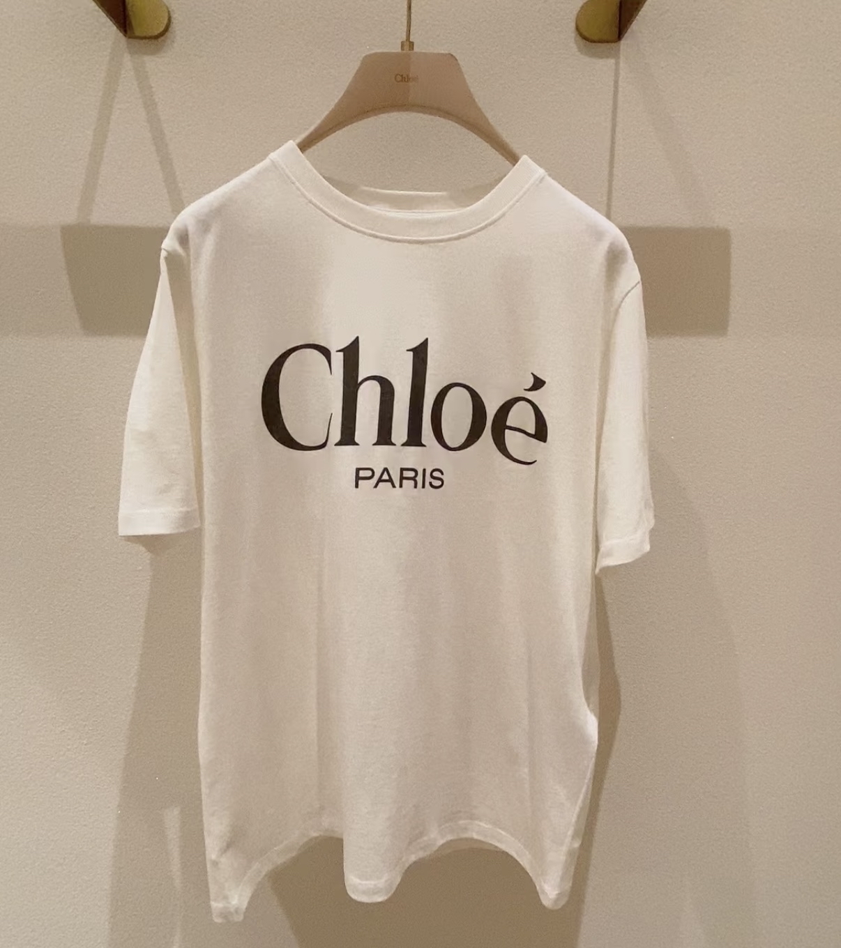 Chloe Logo 米白色T-shirt 