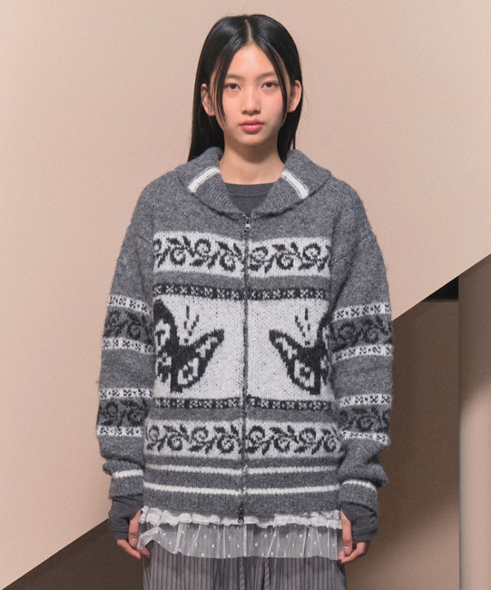 🇰🇷訂購｜ FANCY CLUB｜PEPE COWICHAN KNIT ZIP-UP 