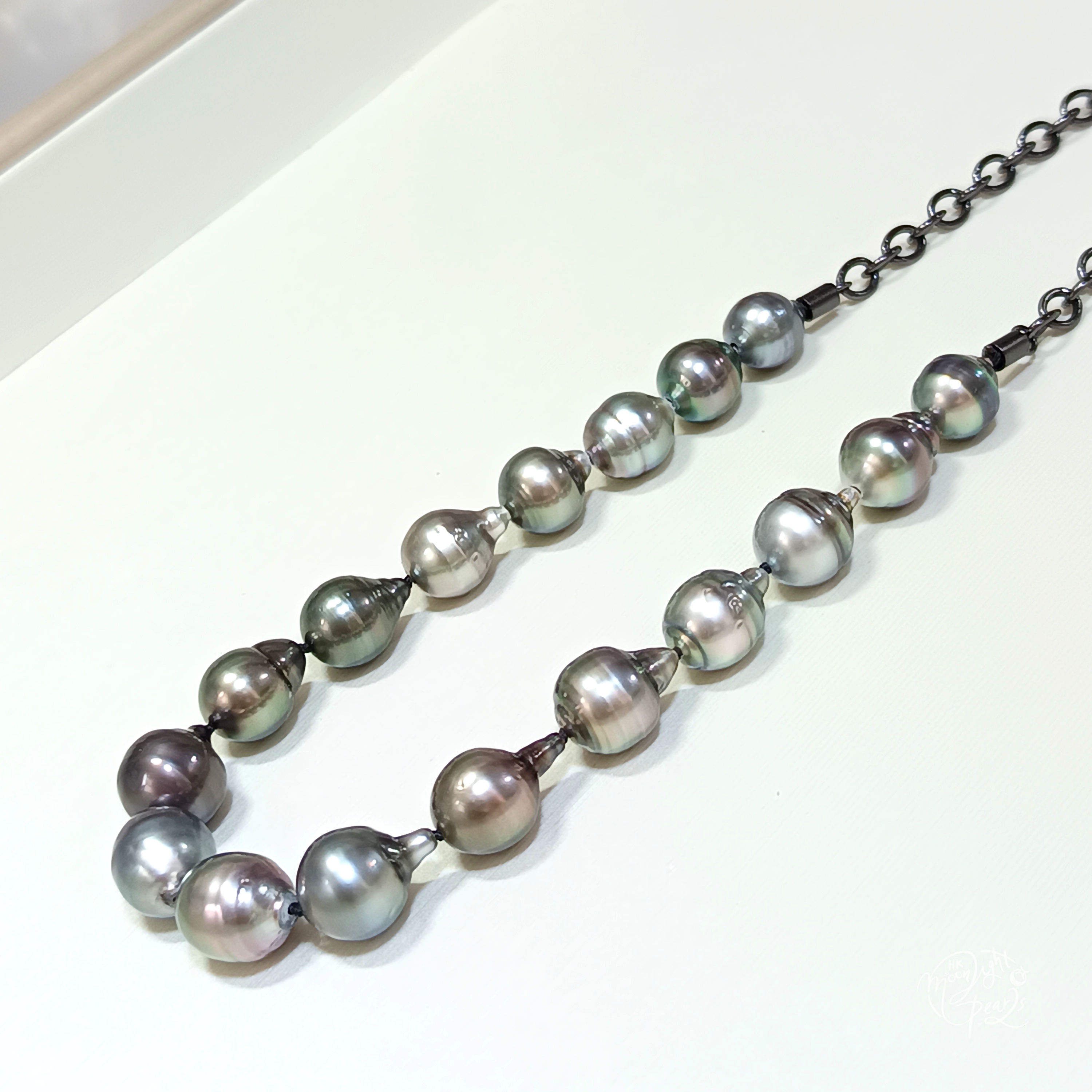 大溪地極光炫彩滑皮巴洛克珍珠精工s925銀MIKIMOTO同款暗黑元素項鍊