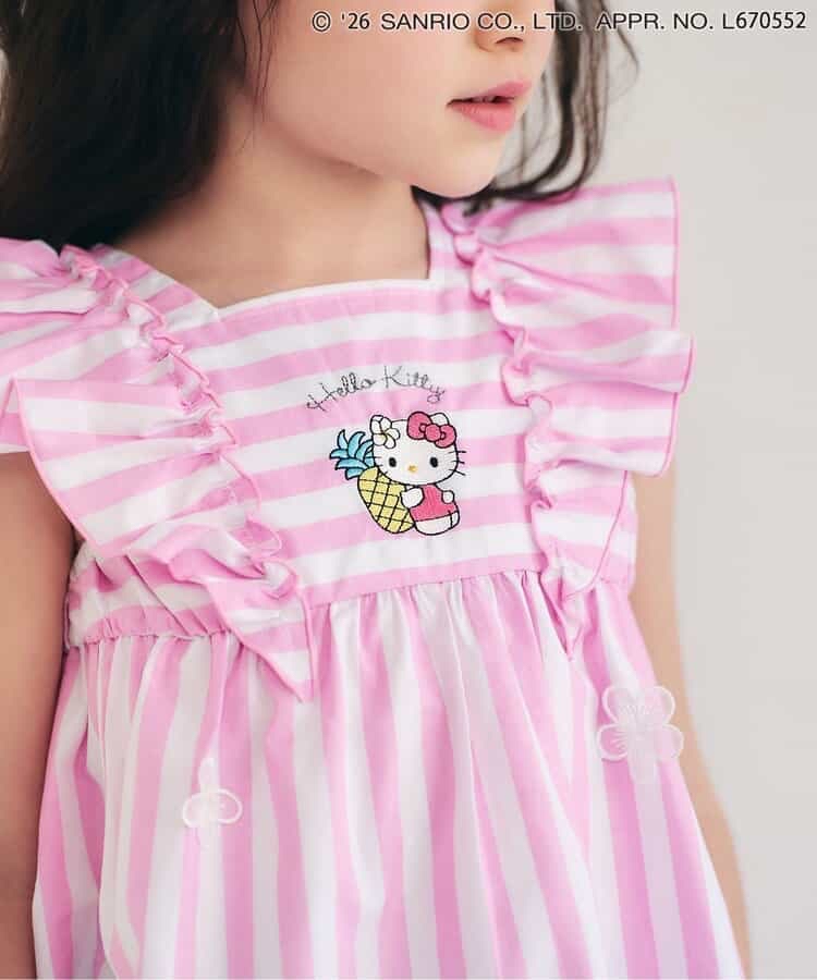 🇯🇵預訂 日本直送🇯🇵Apres les cours x Sanrio系列兩色人物刺繡蕾絲花卉荷葉邊條紋上衣